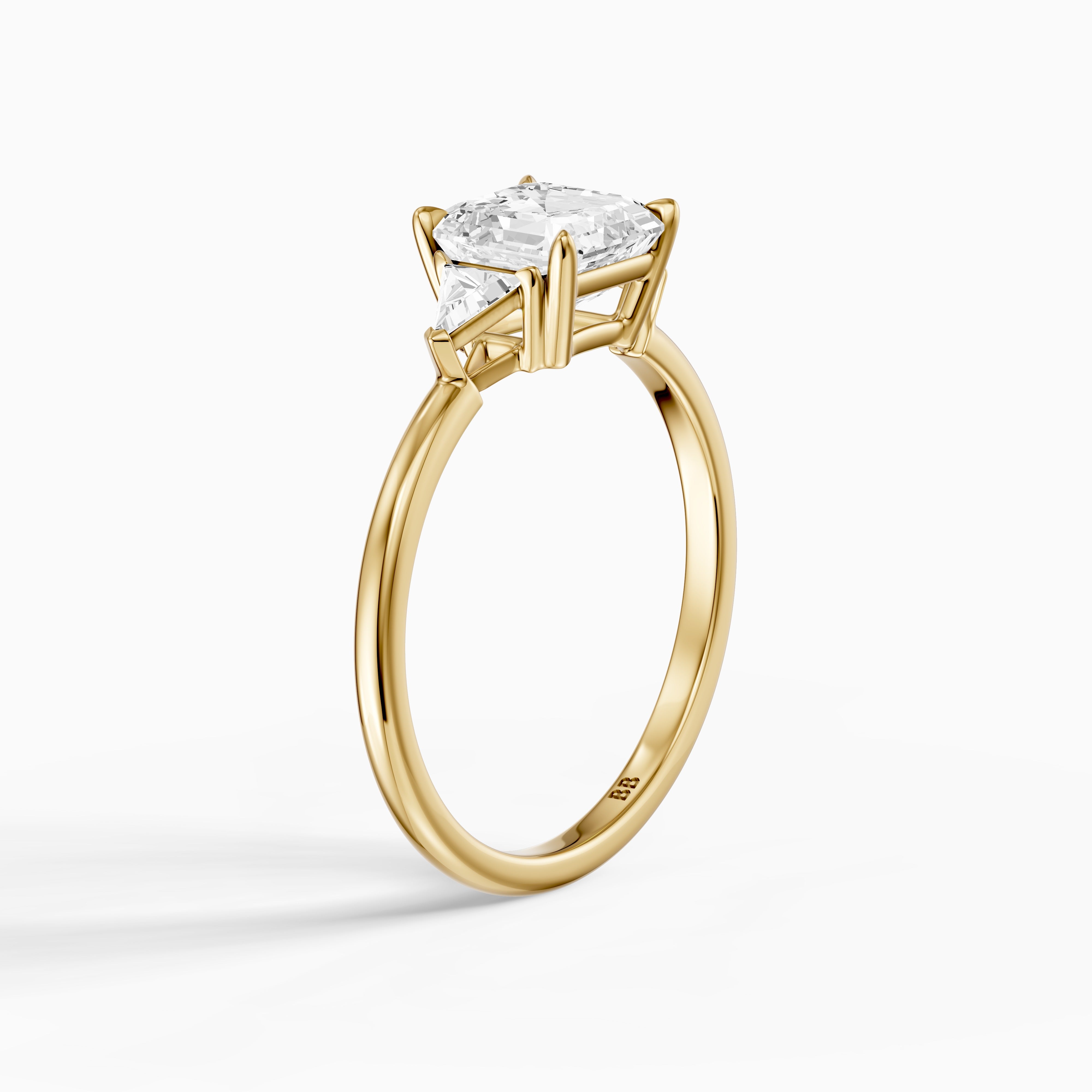 Franny Three Stone Asscher Cut With Trillion Side Stones Lab Grown Diamond Ring