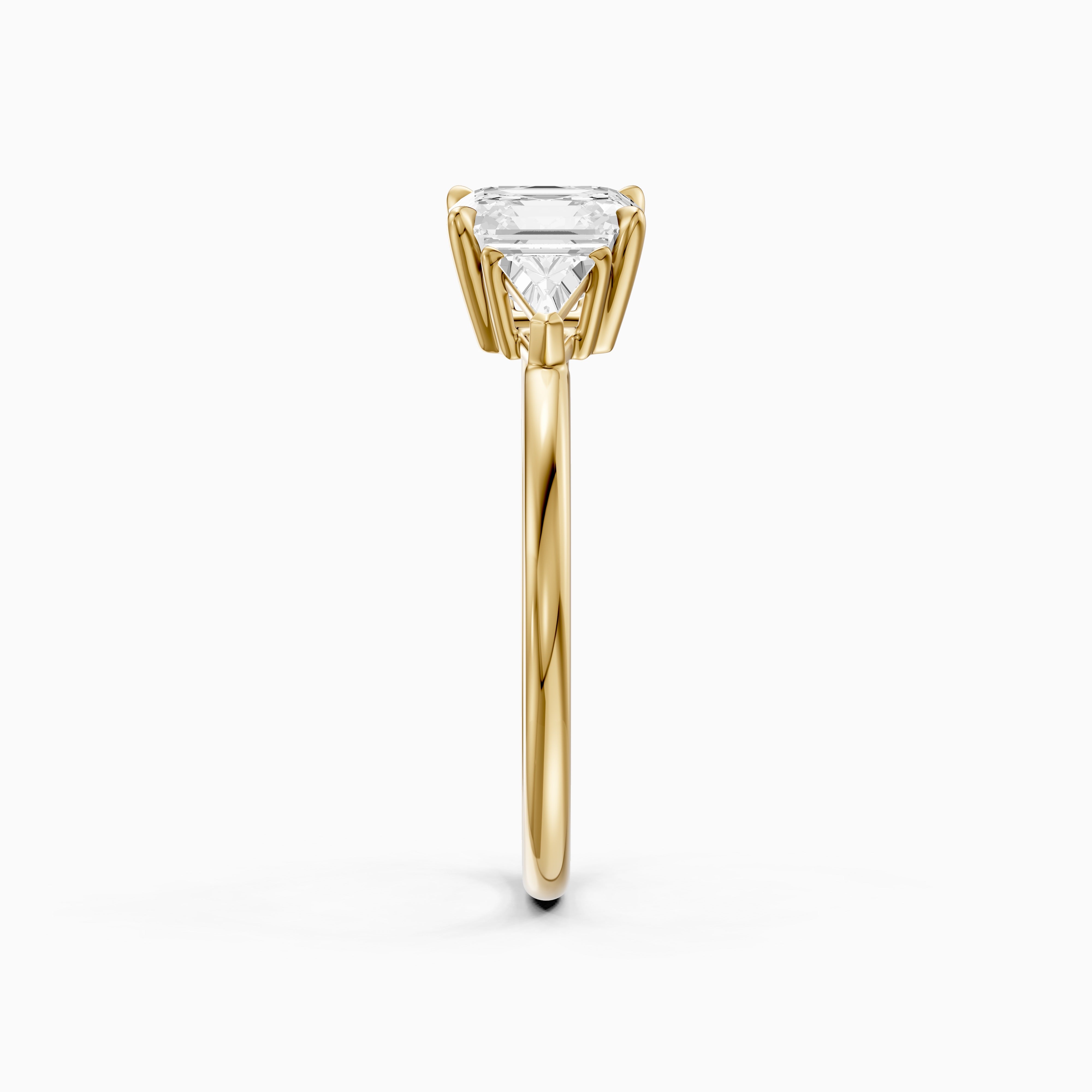 Franny Three Stone Asscher Cut With Trillion Side Stones Lab Grown Diamond Ring