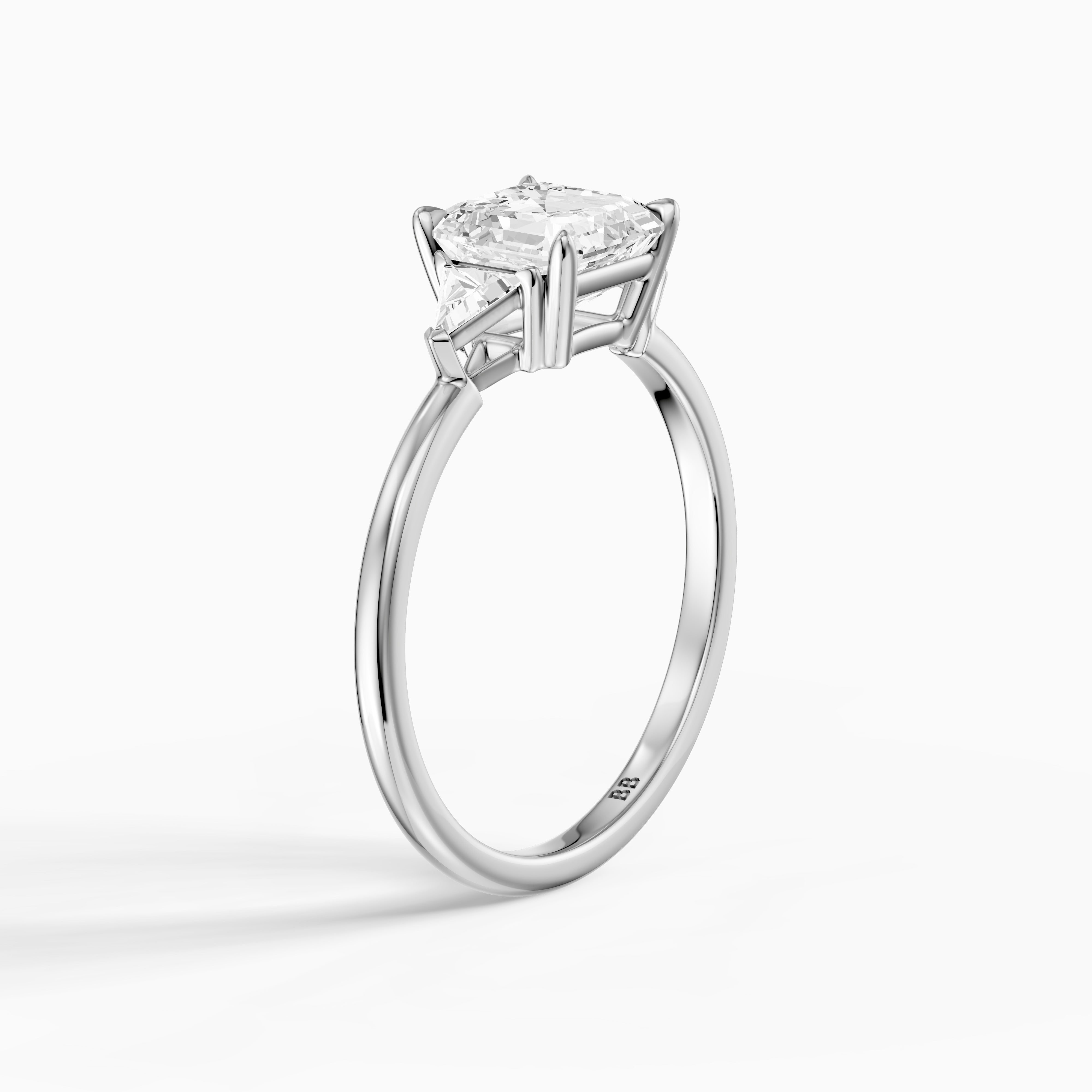 Franny Three Stone Asscher Cut With Trillion Side Stones Lab Grown Diamond Ring