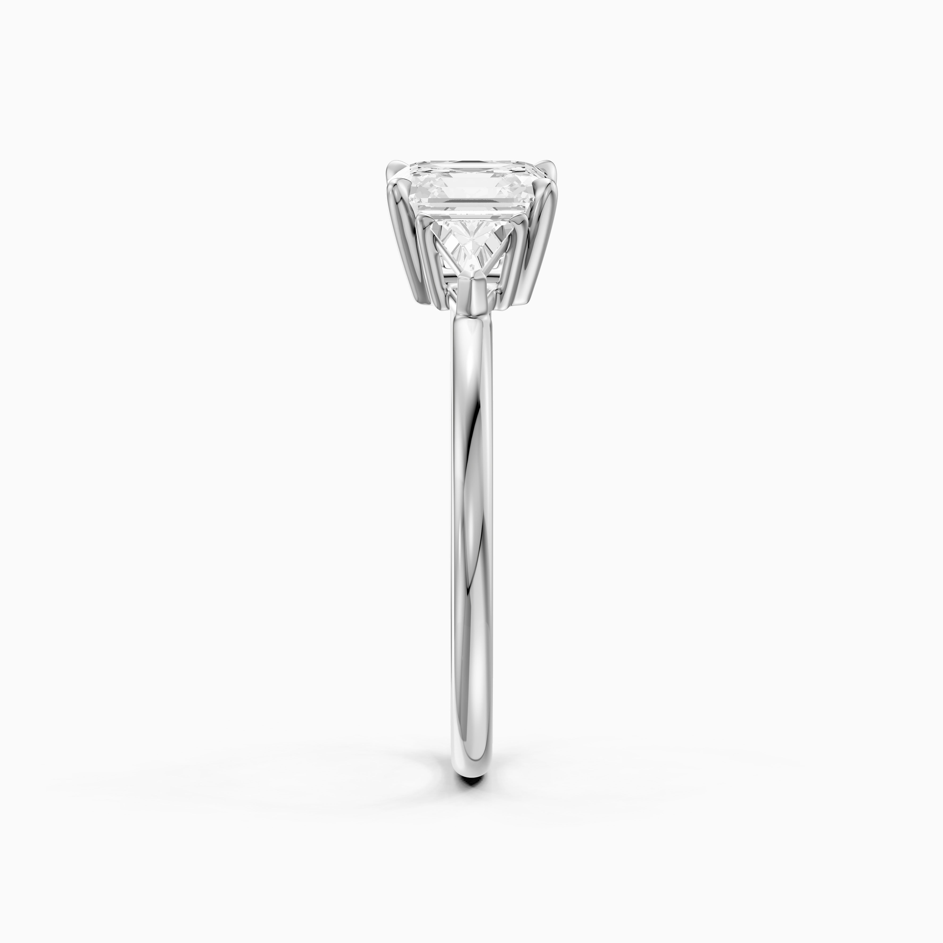 Franny Three Stone Asscher Cut With Trillion Side Stones Lab Grown Diamond Ring