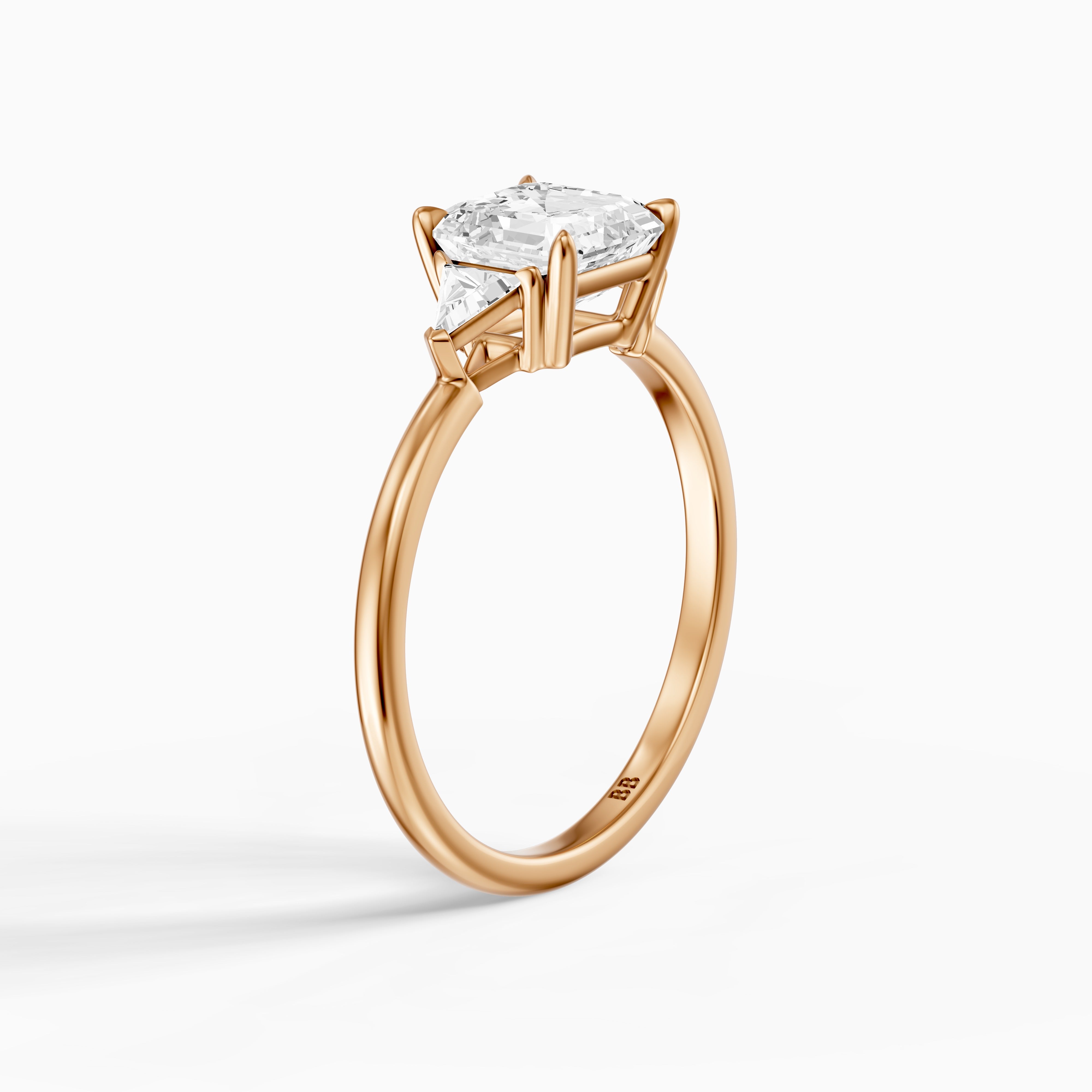 Franny Three Stone Asscher Cut With Trillion Side Stones Lab Grown Diamond Ring