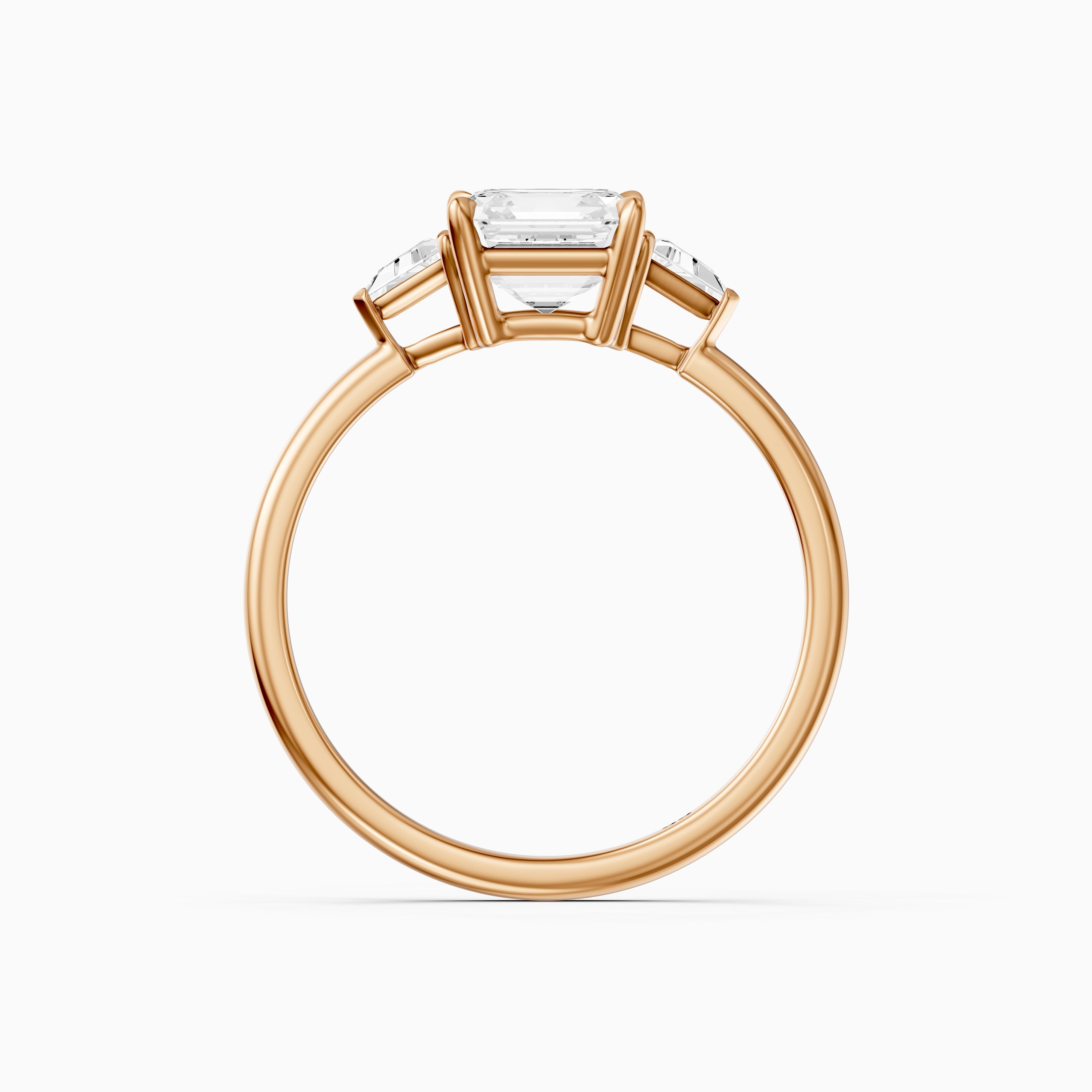 Franny Three Stone Asscher Cut With Trillion Side Stones Lab Grown Diamond Ring