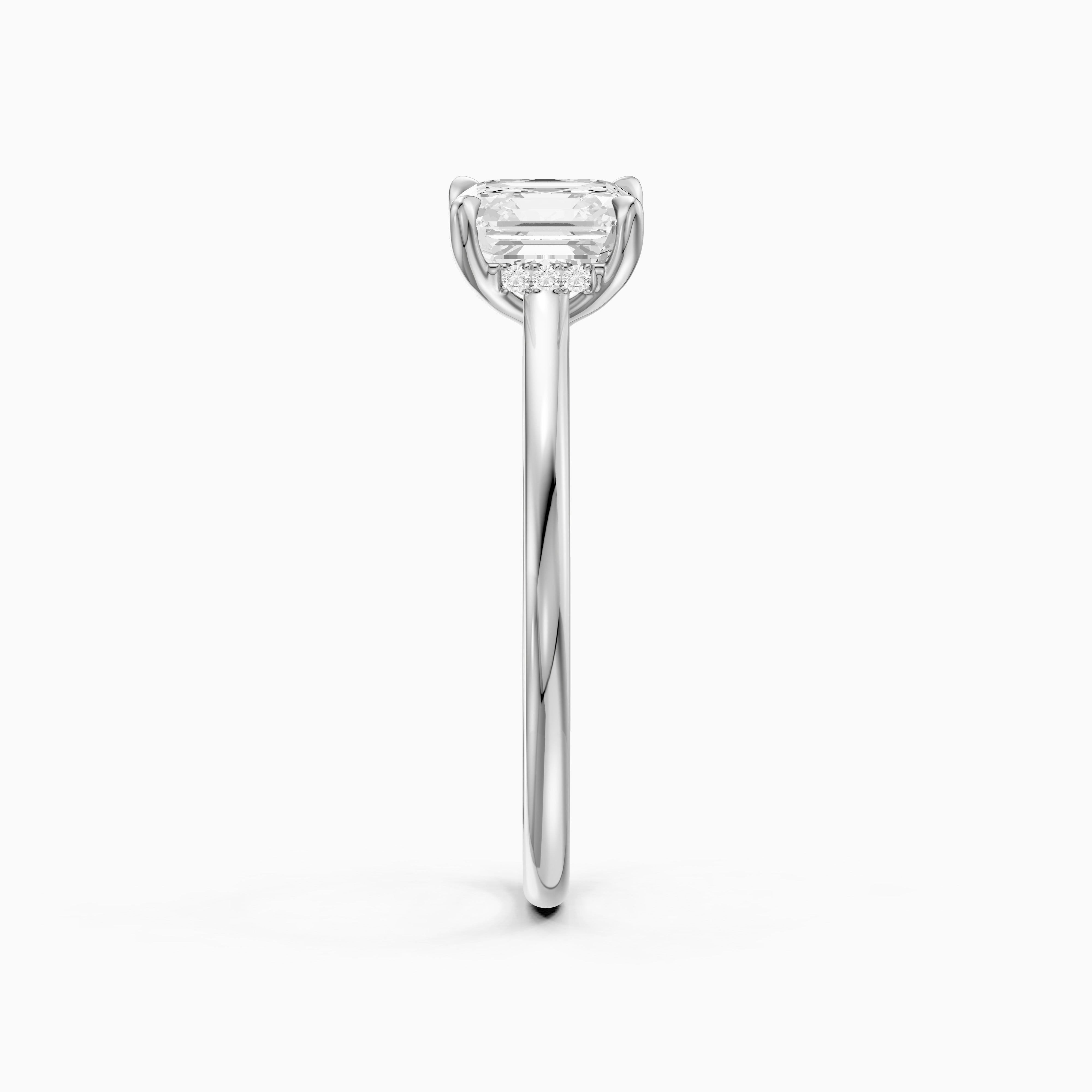 Halima 4 Prong Asscher Cut Hidden Halo Moissanite Diamond Ring