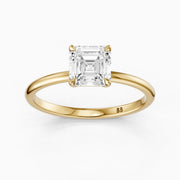 Halsey Asscher Cut Solitaire Lab Grown Diamond Engagement Ring