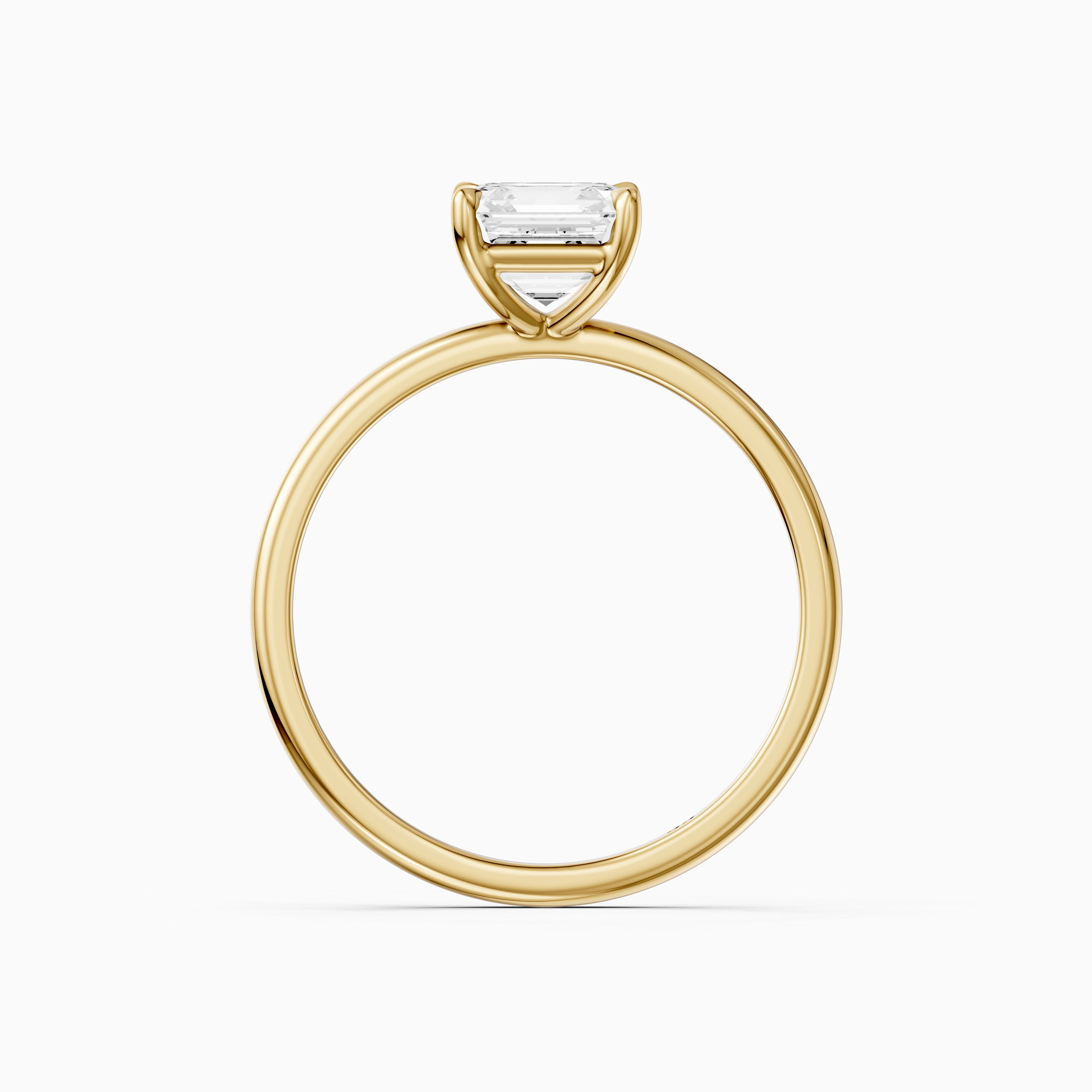 Halsey Asscher Cut Solitaire Moissanite Diamond Engagement Ring