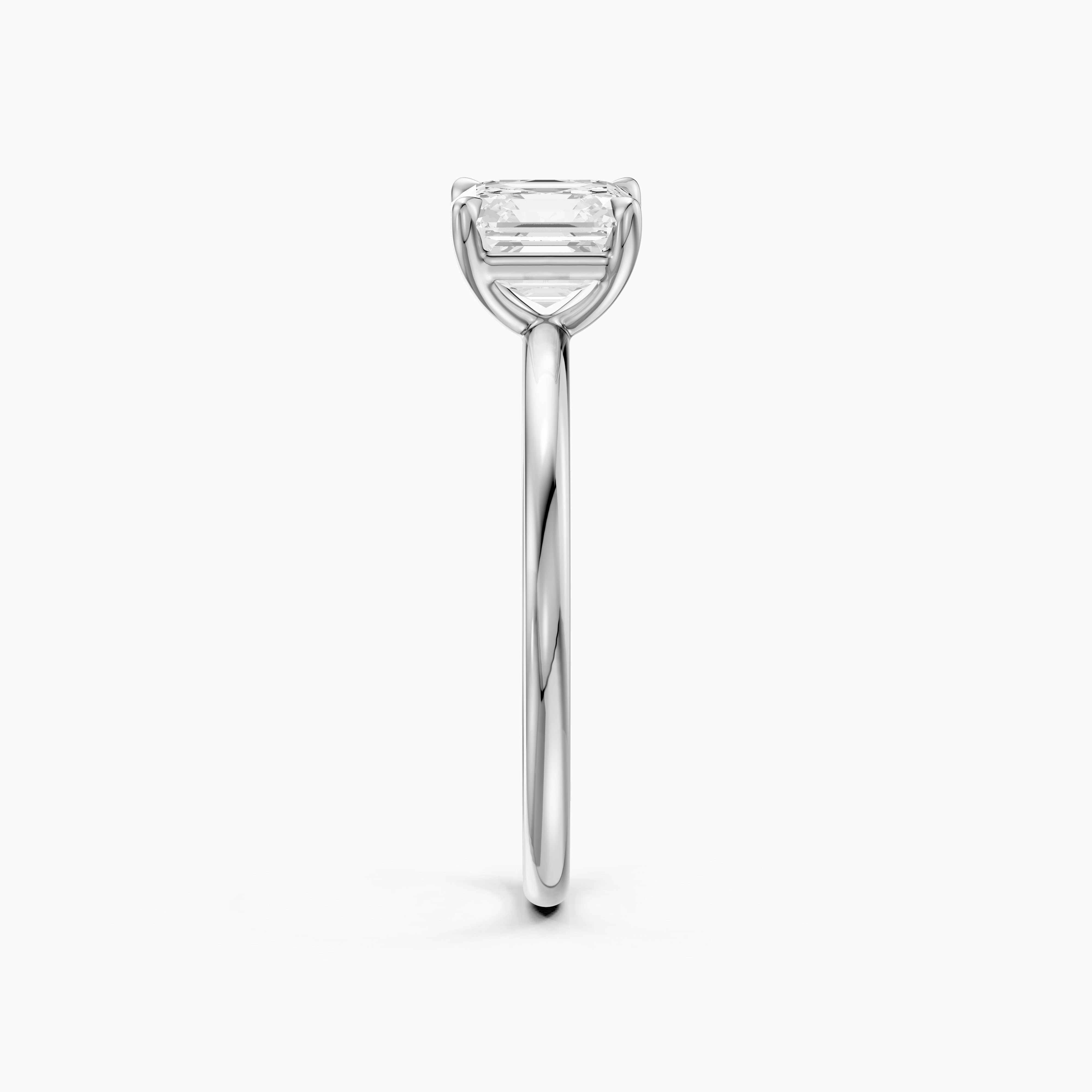 Halsey Asscher Cut Solitaire Moissanite Diamond Engagement Ring