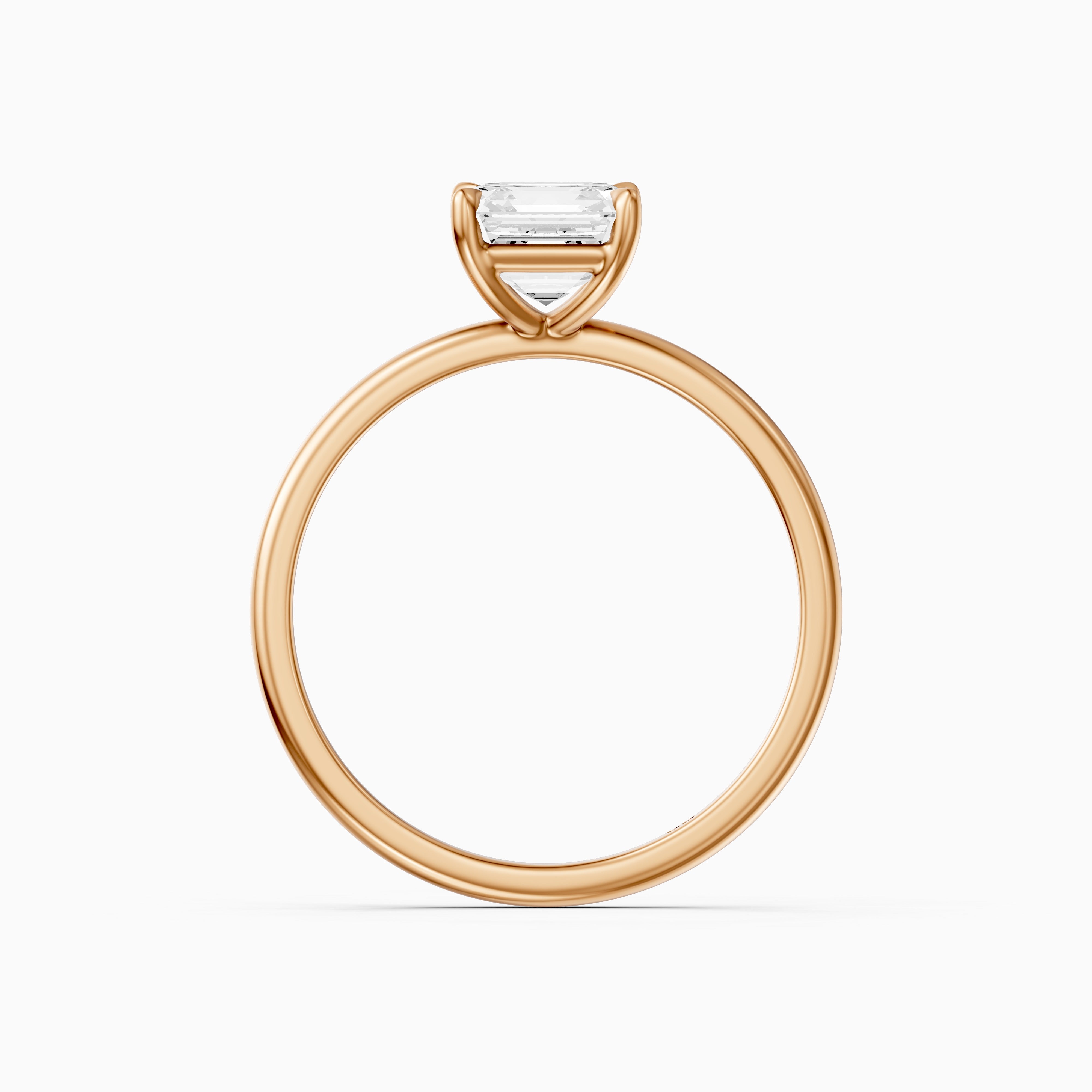 Halsey Asscher Cut Solitaire Moissanite Diamond Engagement Ring