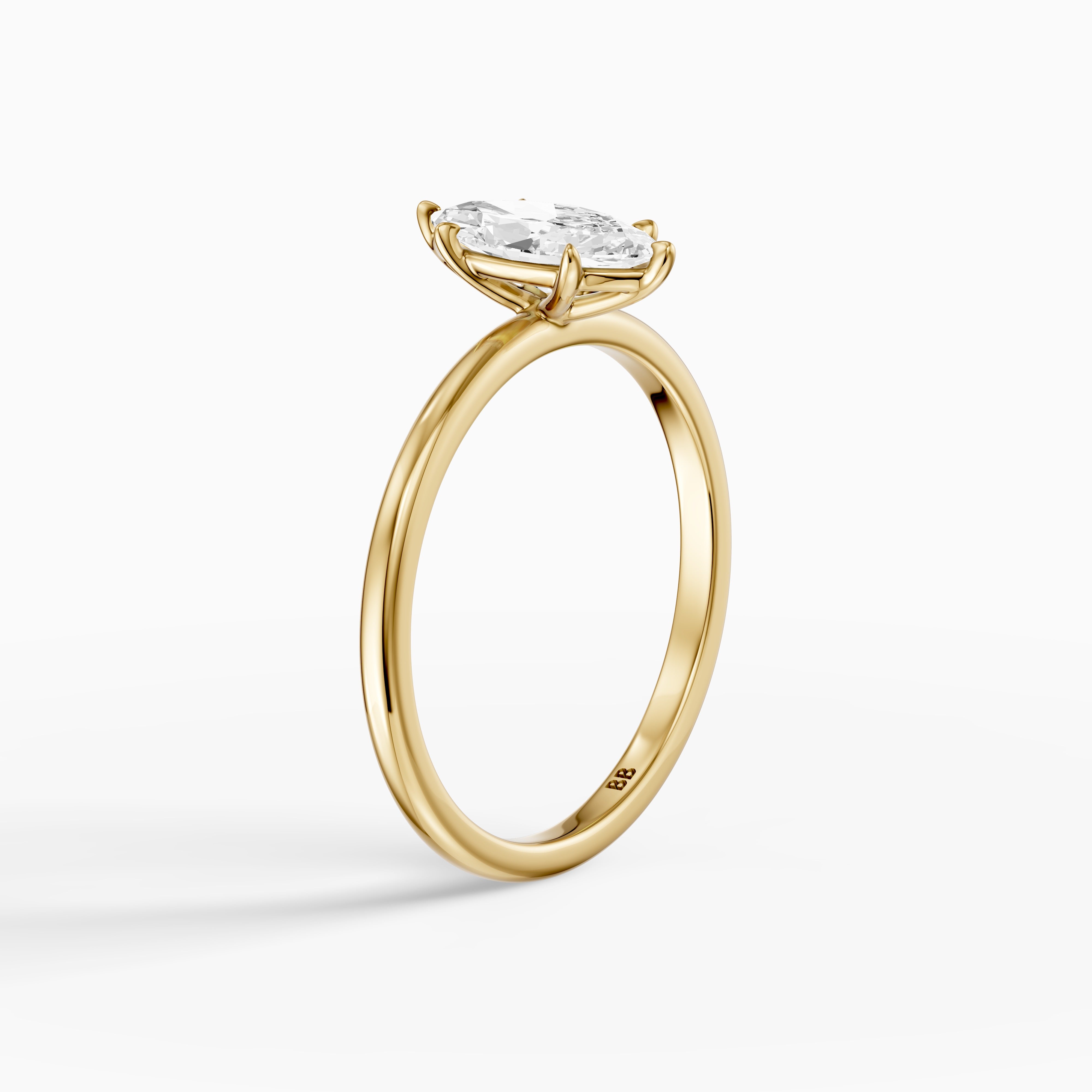 Jakira 6 Prong Marquise Cut Solitaire Moissanite Diamond Ring
