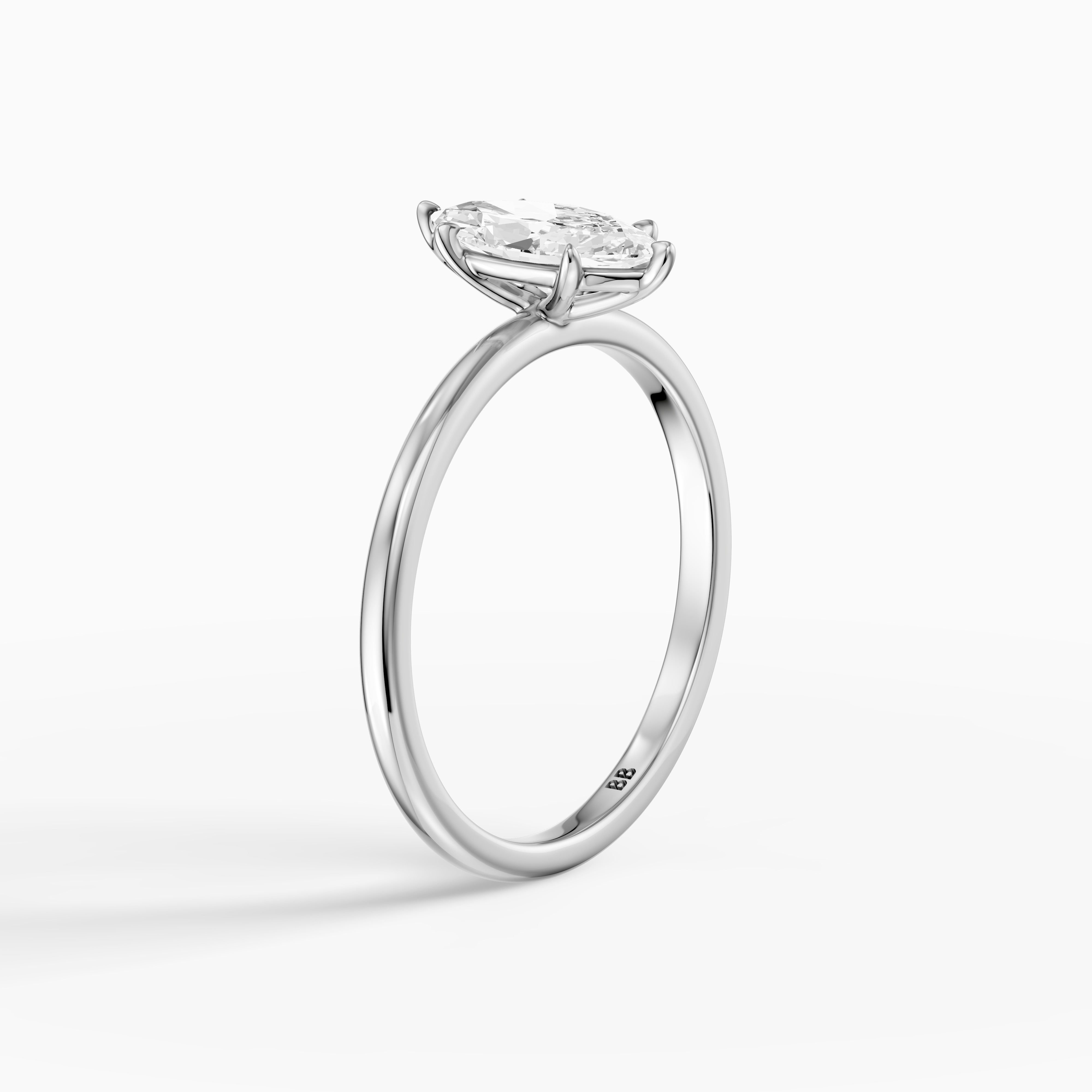 Jakira 6 Prong Marquise Cut Solitaire Moissanite Diamond Ring