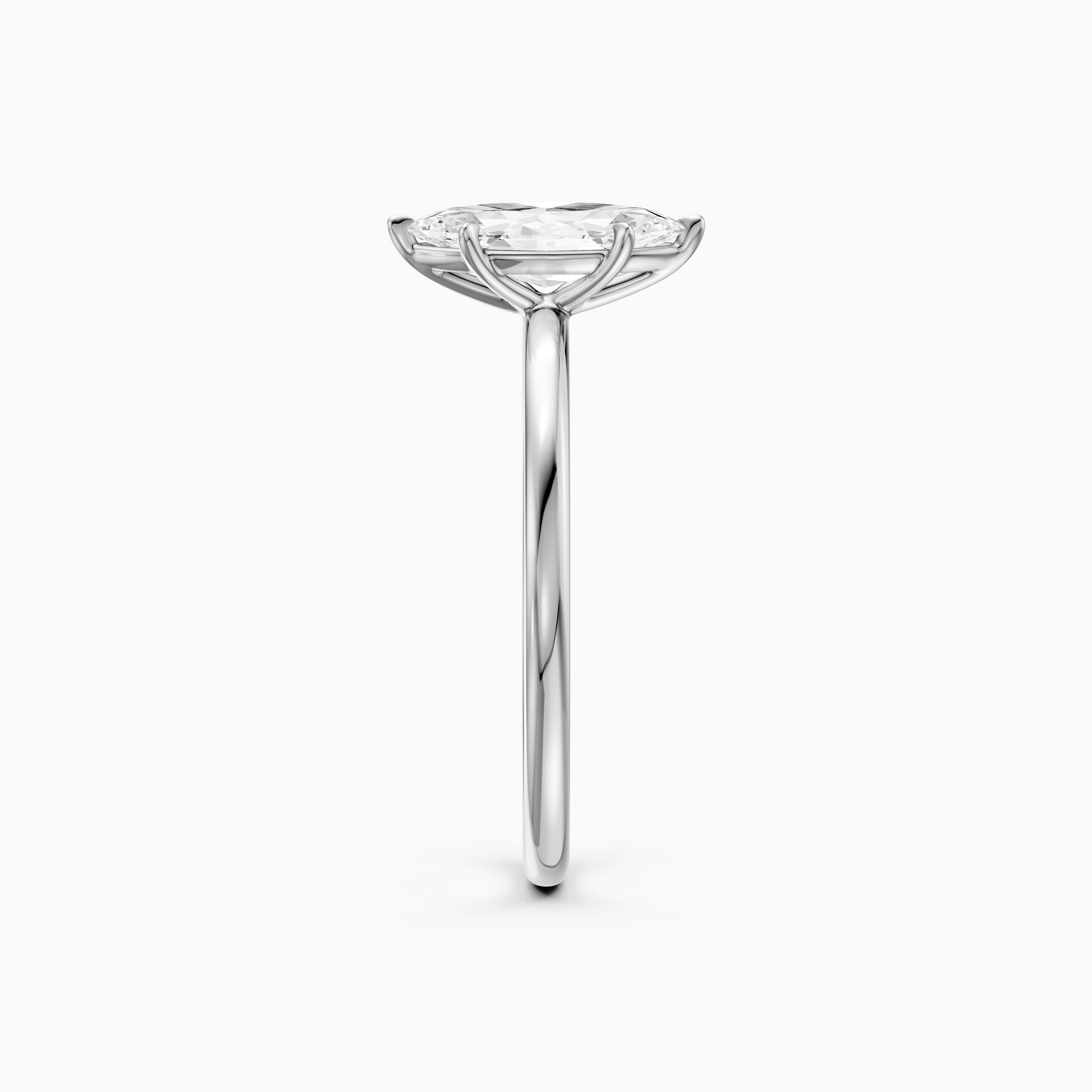 Jakira 6 Prong Marquise Cut Solitaire Moissanite Diamond Ring
