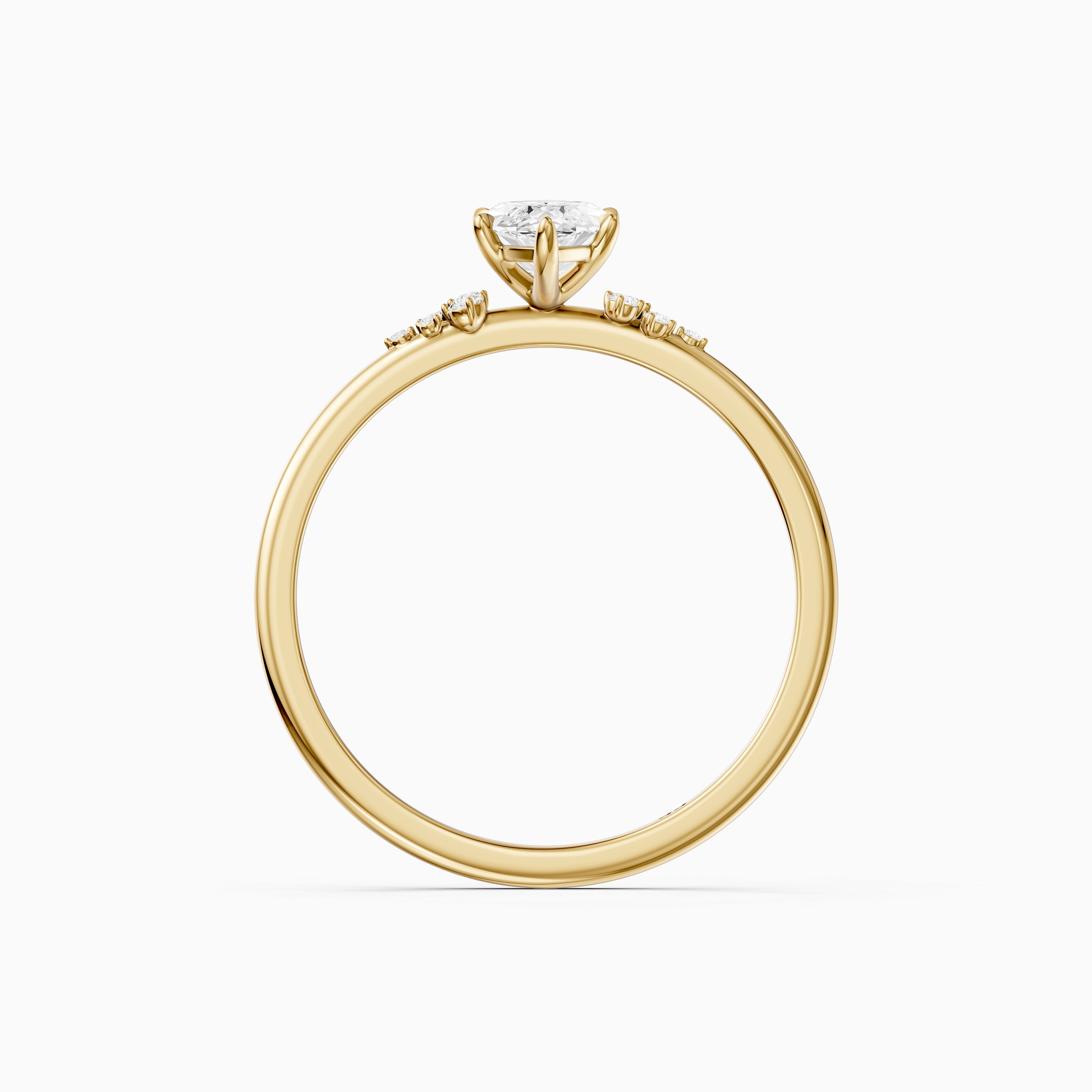 Jaycee Vintage Inspired Marquise Cut Side Stone Moissanite Diamond Ring
