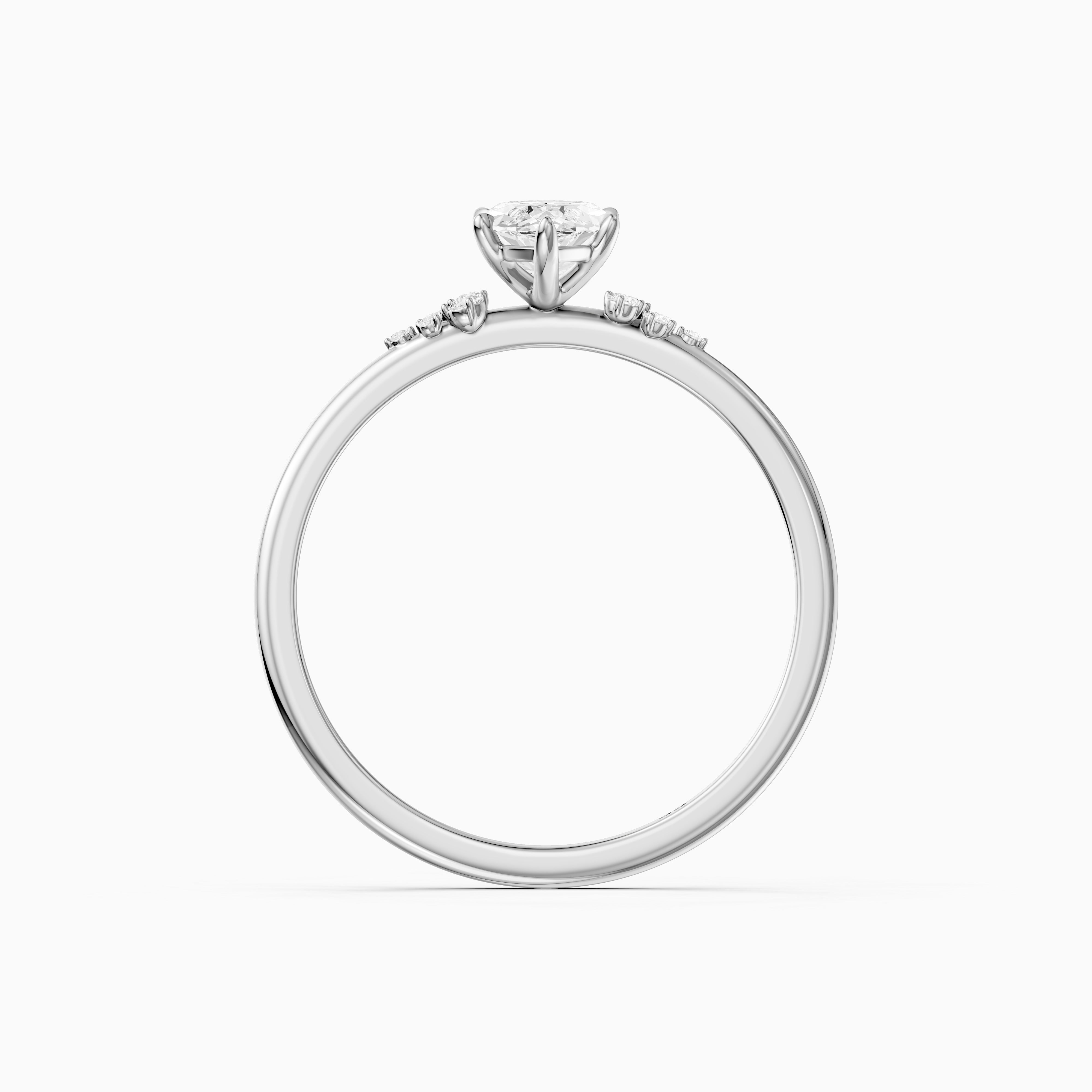 Jaycee Vintage Inspired Marquise Cut Side Stone Moissanite Diamond Ring
