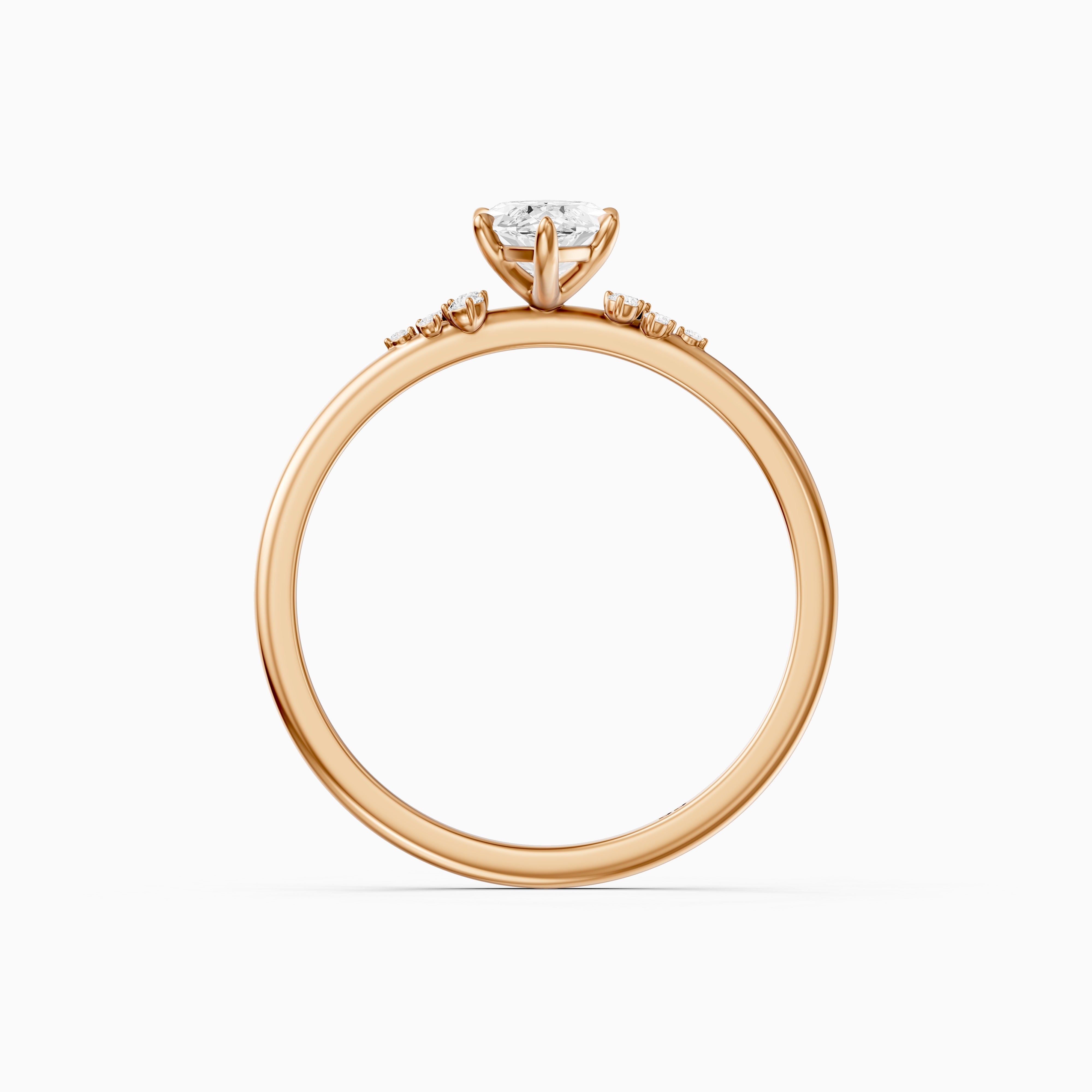 Jaycee Vintage Inspired Marquise Cut Side Stone Moissanite Diamond Ring