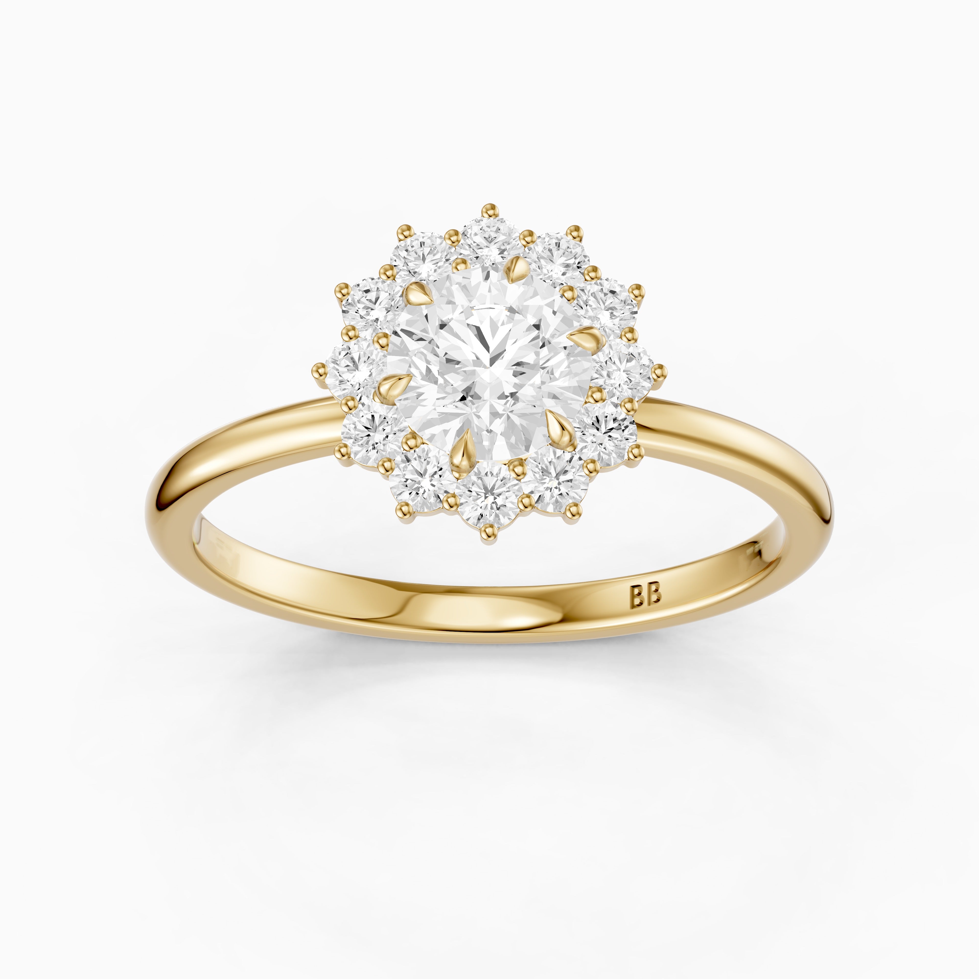 Jordie Round Cut Vintage Inspired Halo Lab Grown Diamond Ring