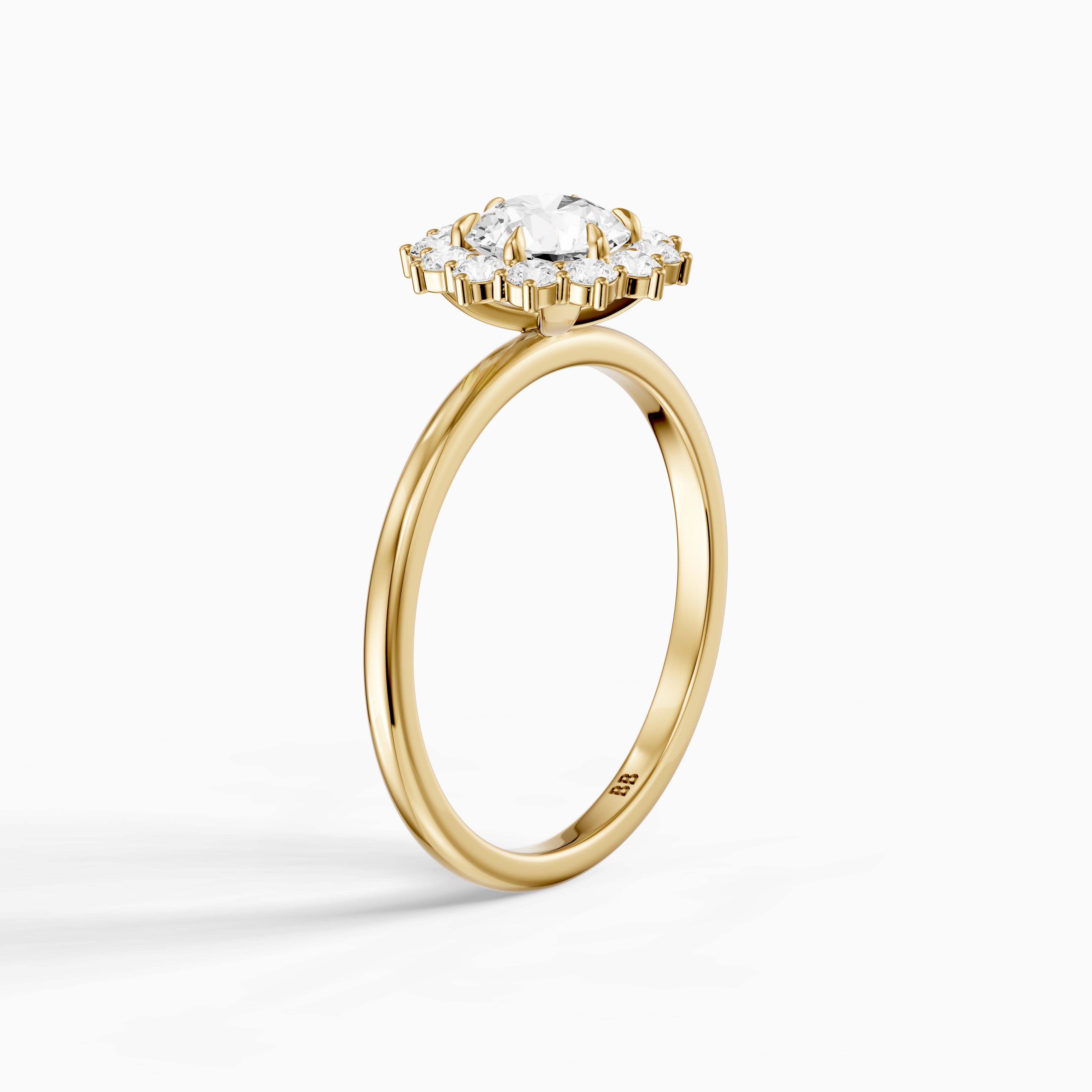 Jordie Round Cut Vintage Inspired Halo Lab Grown Diamond Ring