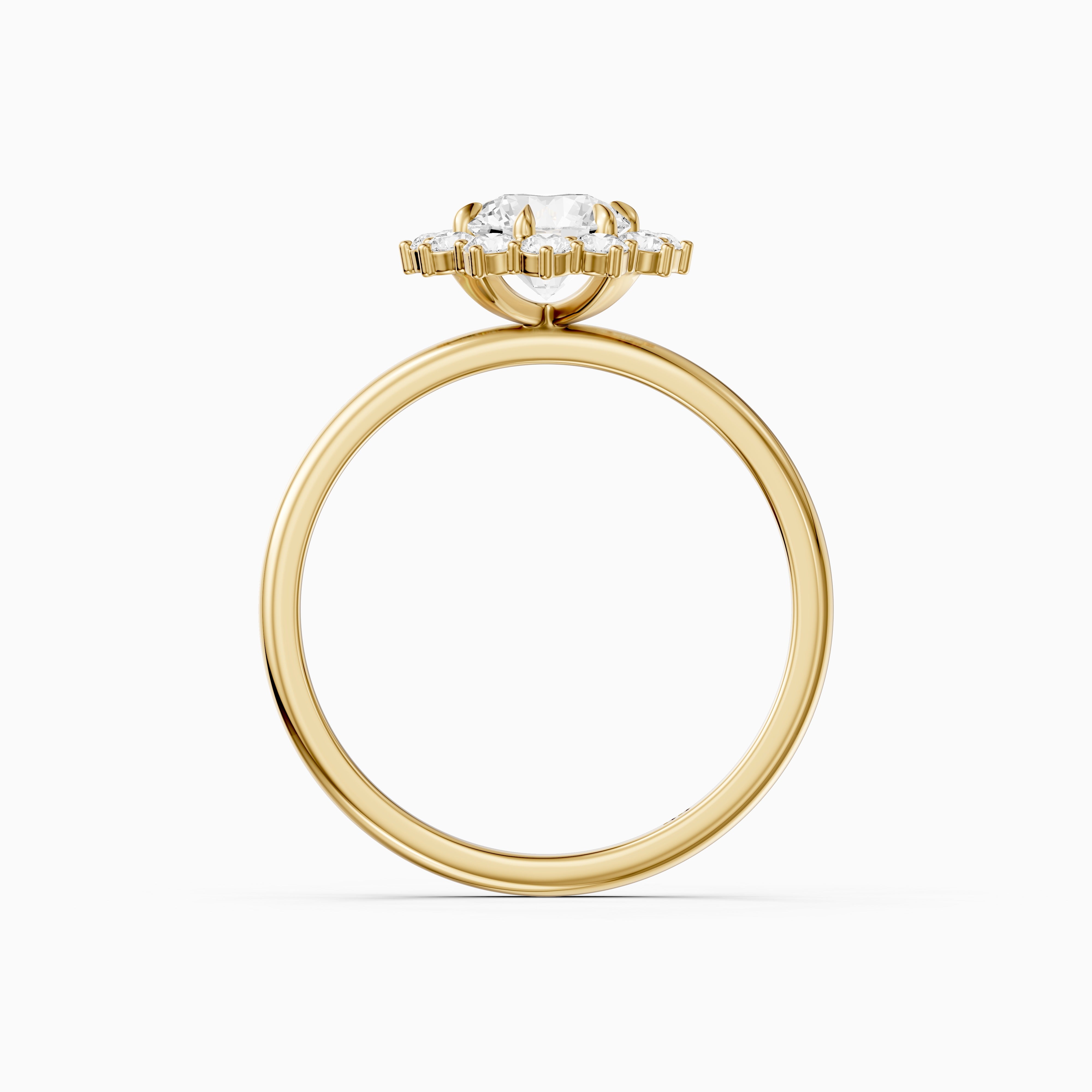 Jordie Round Cut Vintage Inspired Halo Moissanite Diamond Ring