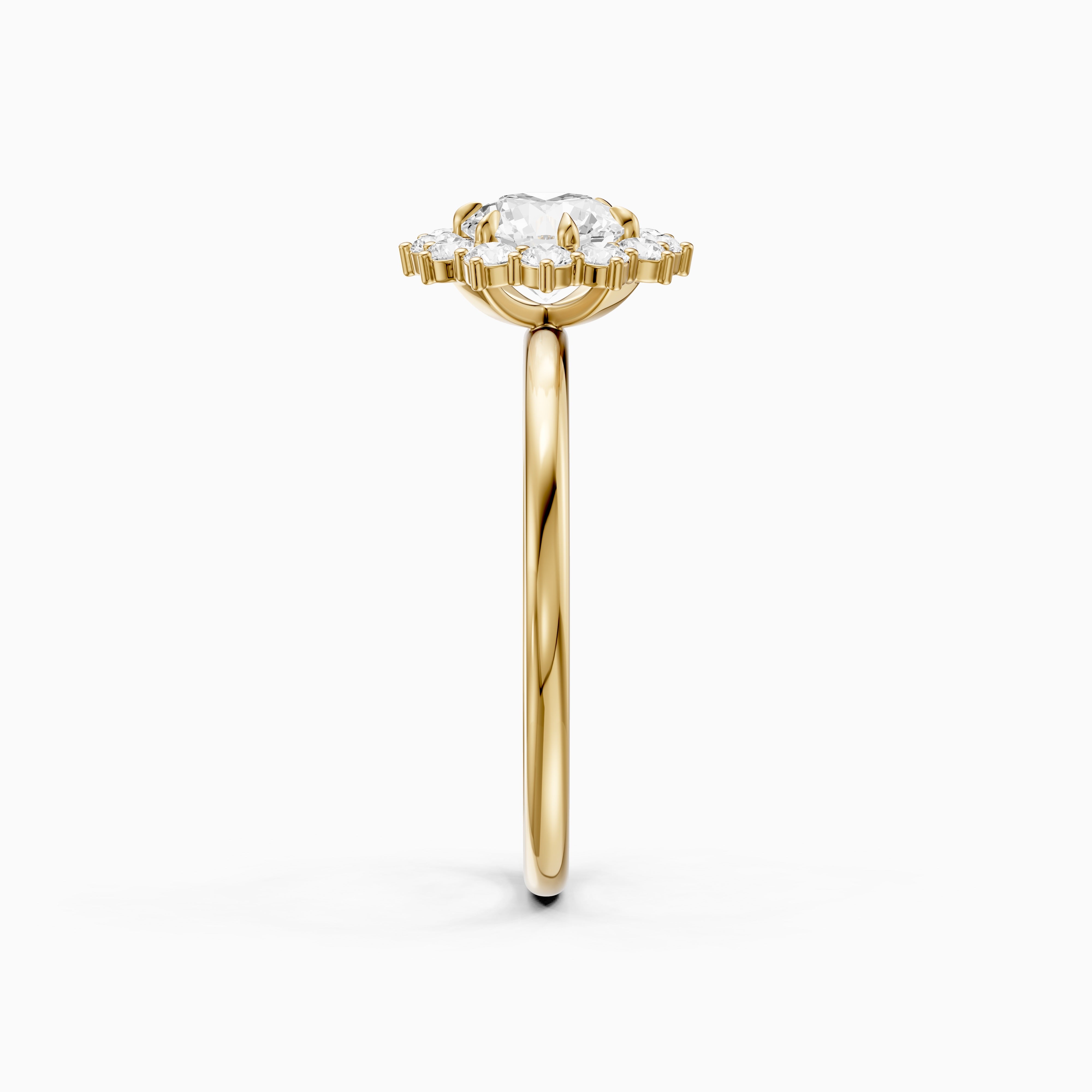 Jordie Round Cut Vintage Inspired Halo Moissanite Diamond Ring