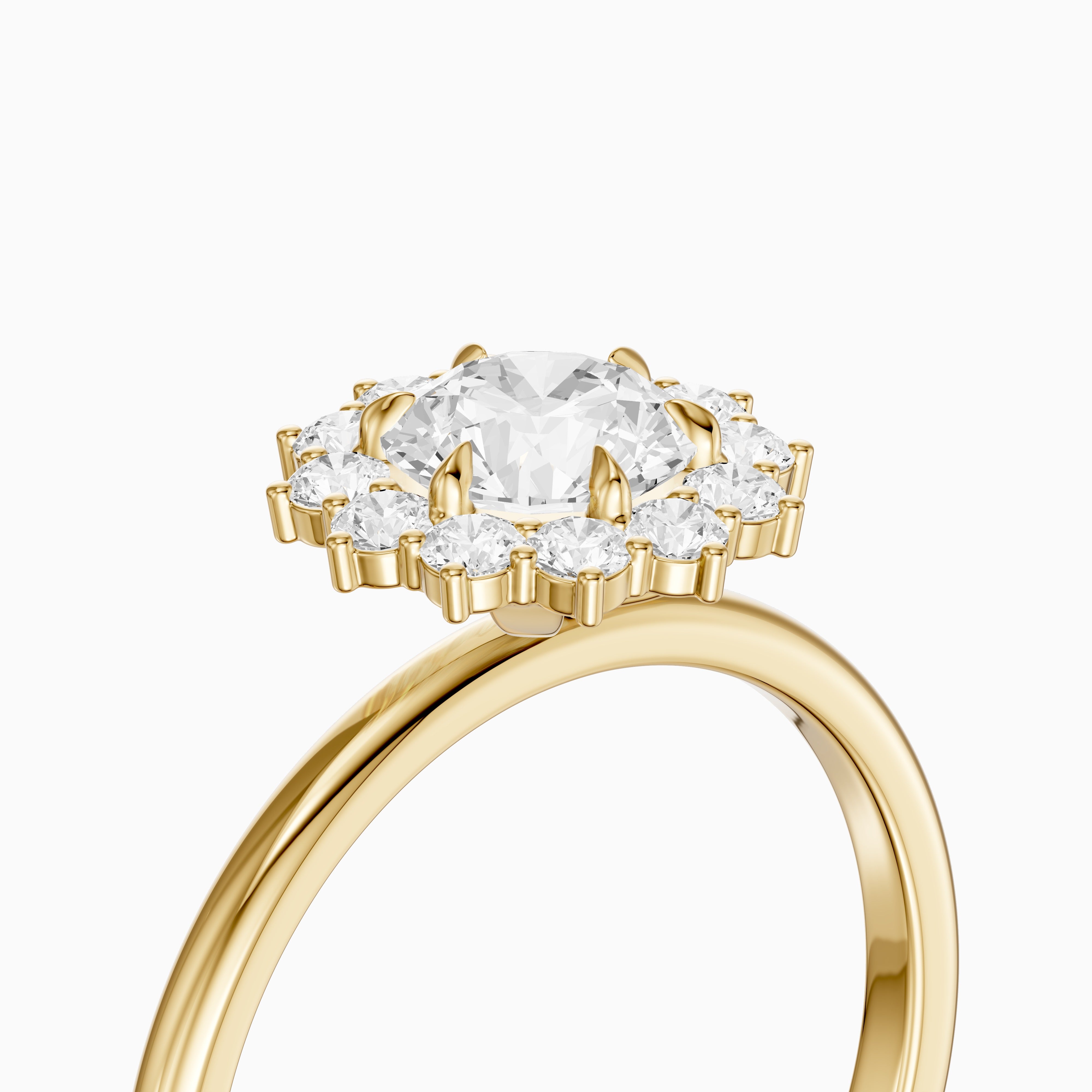Jordie Round Cut Vintage Inspired Halo Moissanite Diamond Ring