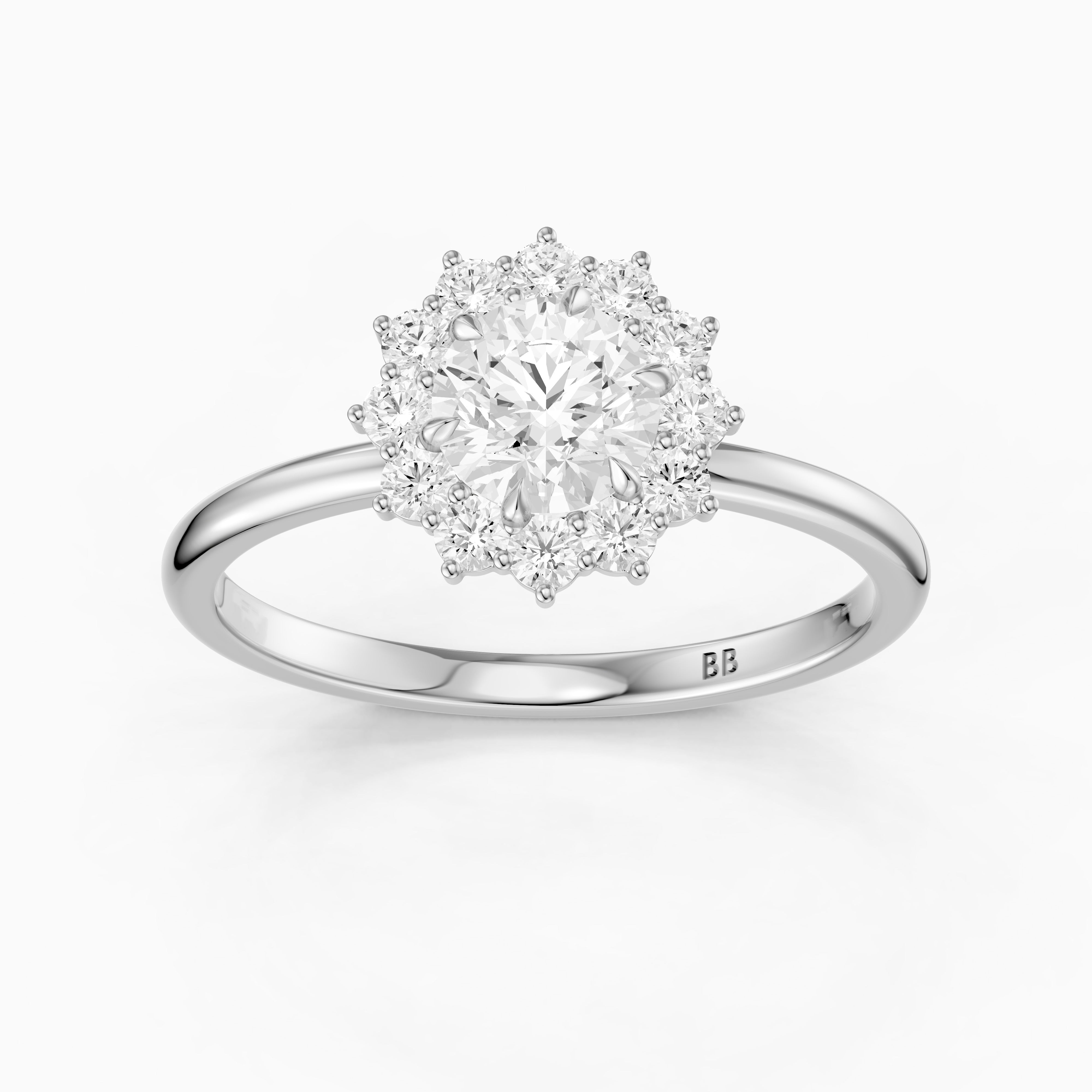 Jordie Round Cut Vintage Inspired Halo Lab Grown Diamond Ring