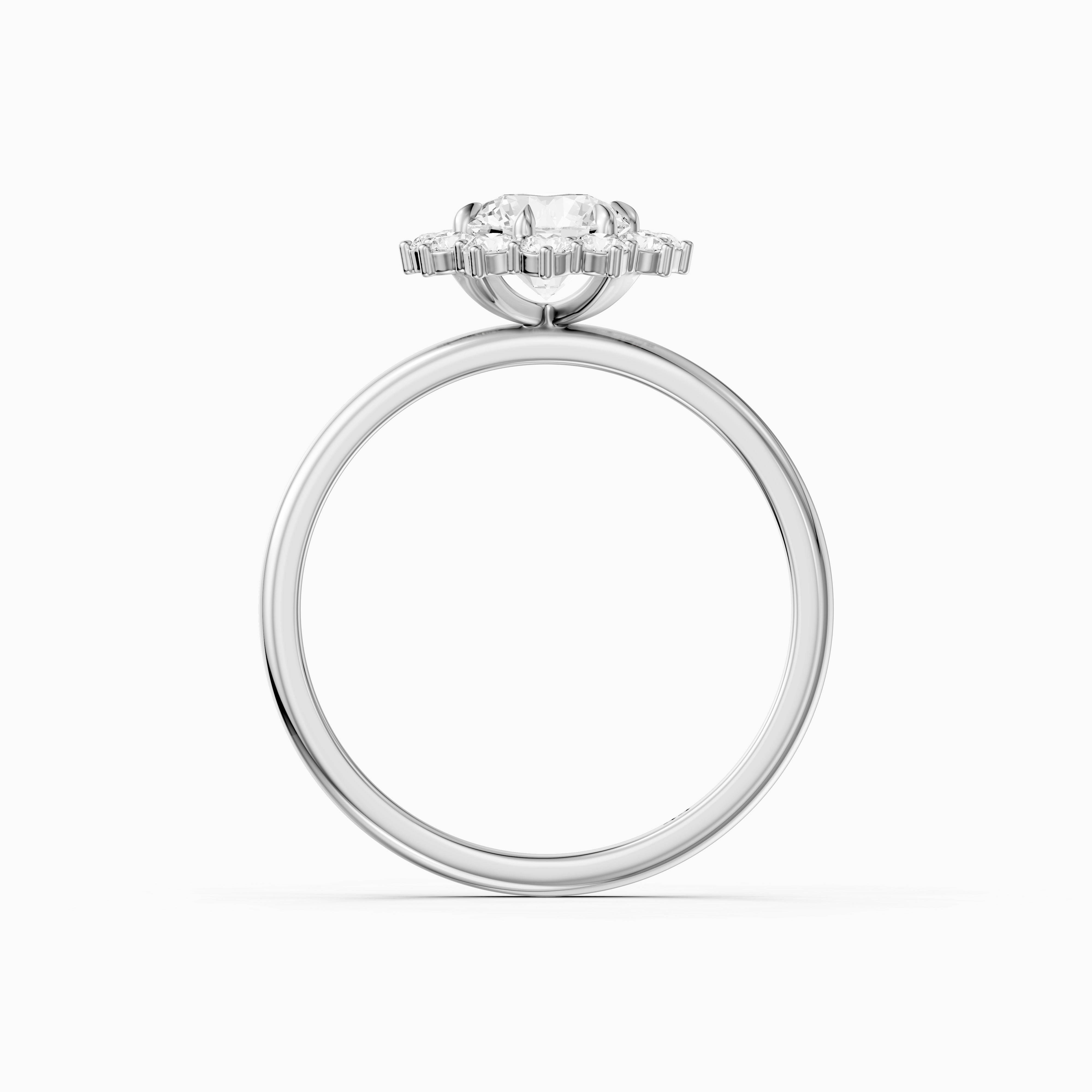 Jordie Round Cut Vintage Inspired Halo Moissanite Diamond Ring