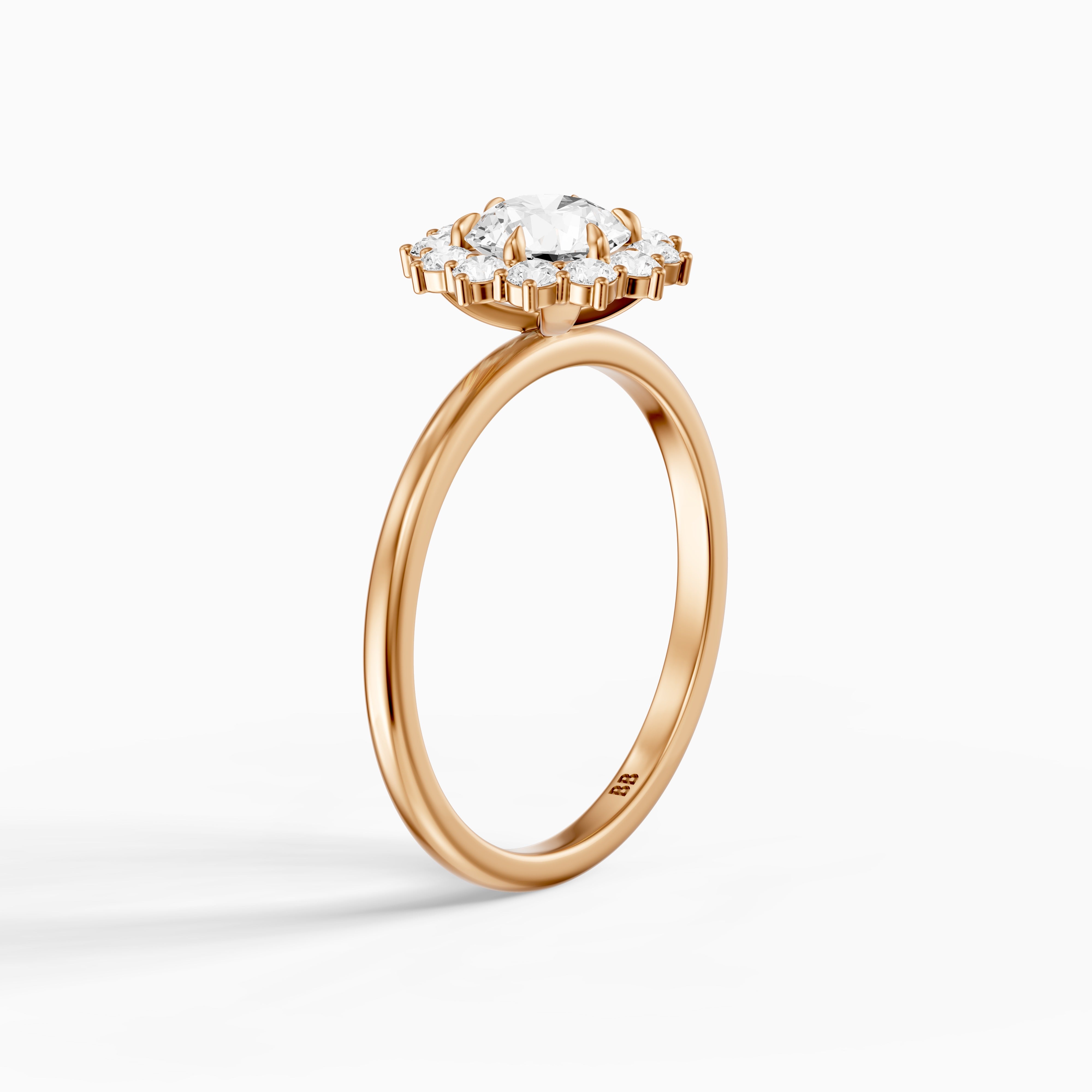 Jordie Round Cut Vintage Inspired Halo Moissanite Diamond Ring