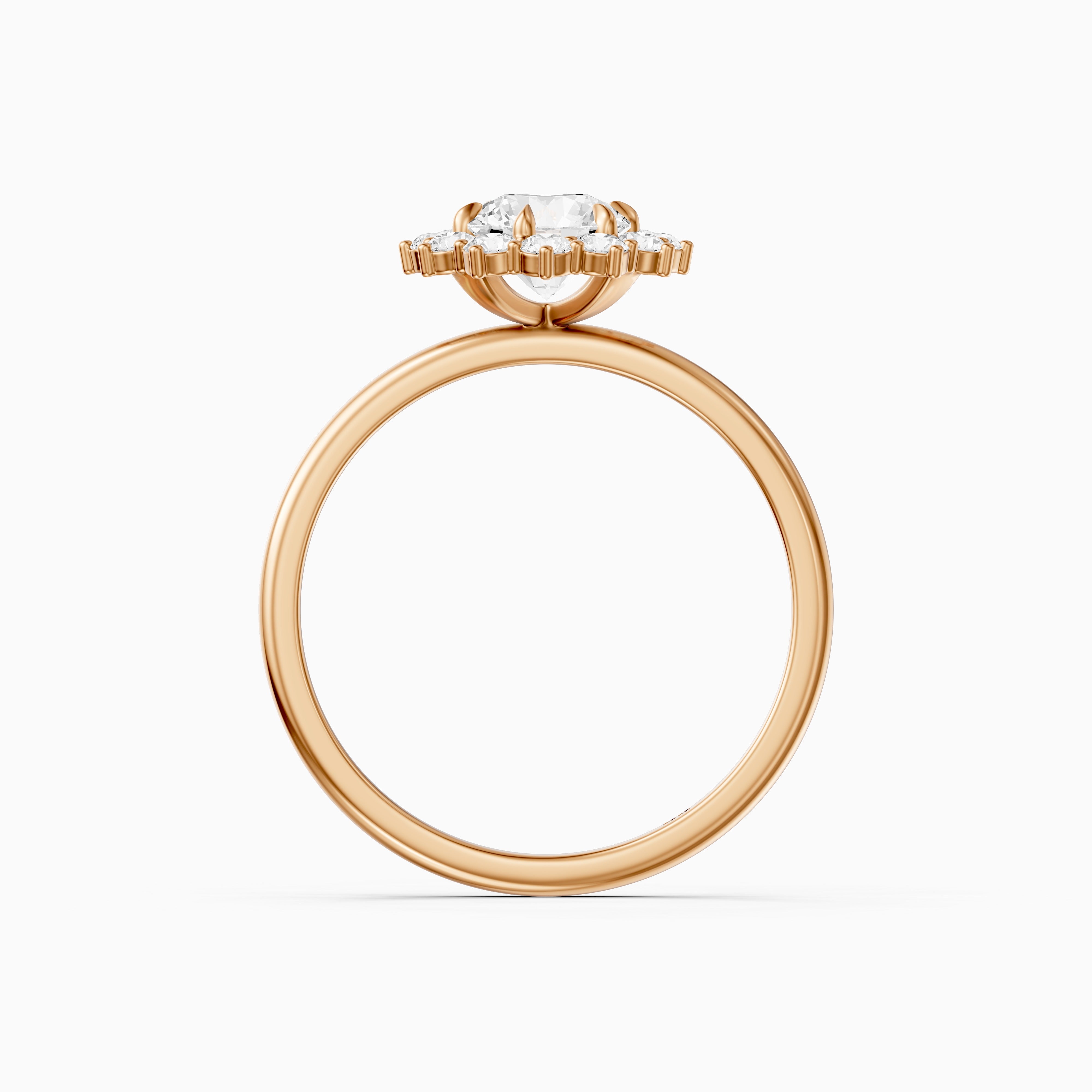 Jordie Round Cut Vintage Inspired Halo Moissanite Diamond Ring