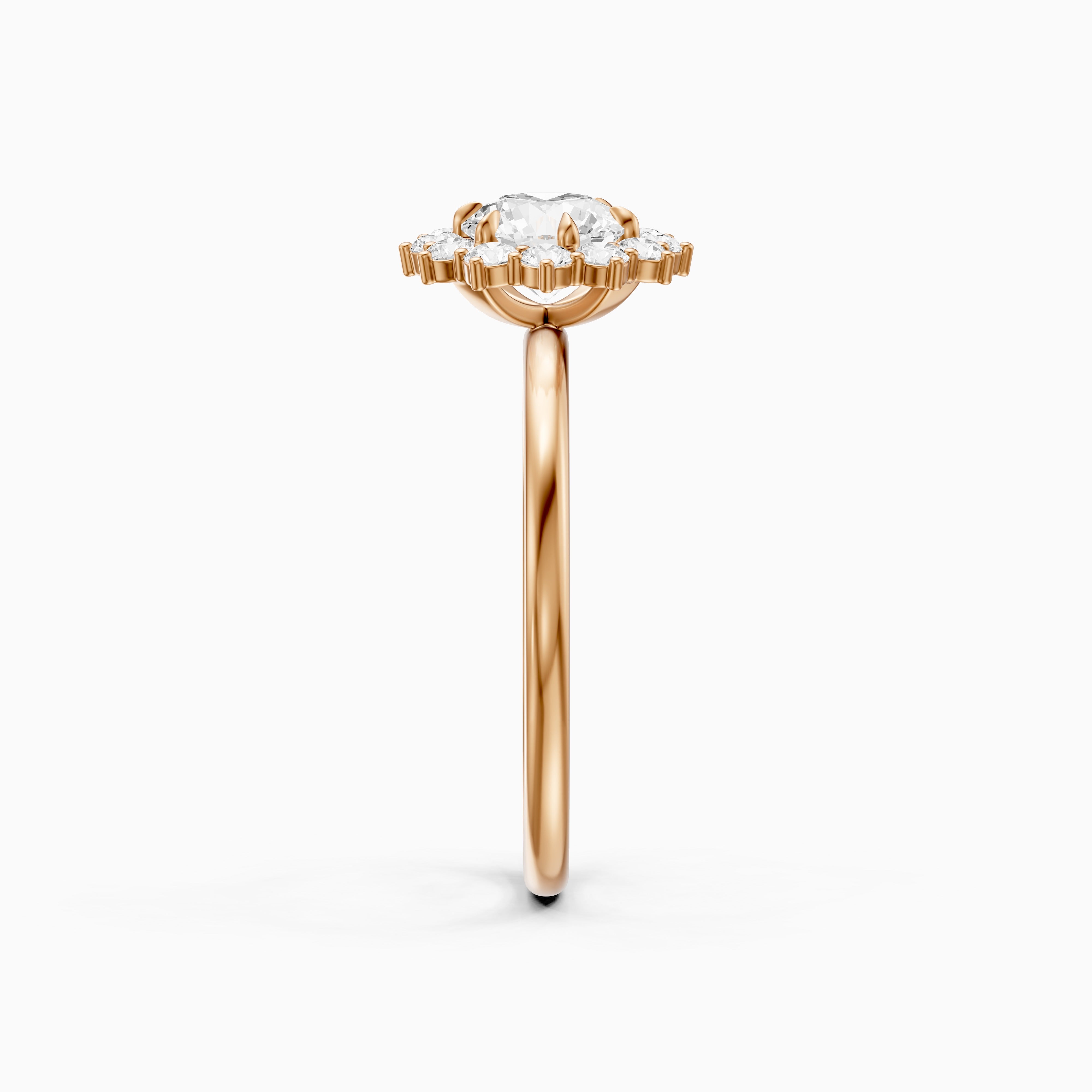 Jordie Round Cut Vintage Inspired Halo Moissanite Diamond Ring