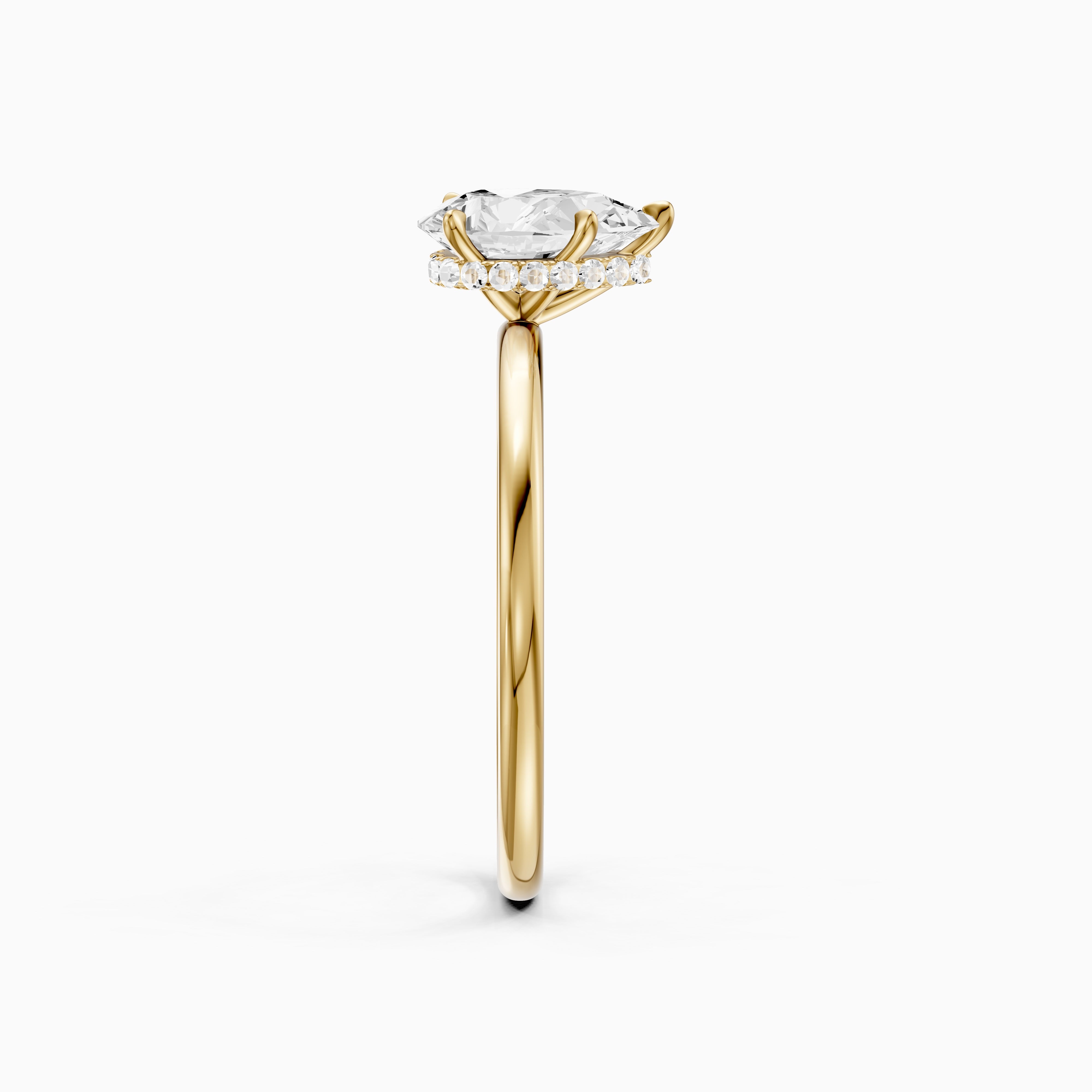 Kadira 5 Prong Pear Cut Hidden Halo Moissanite Diamond Ring