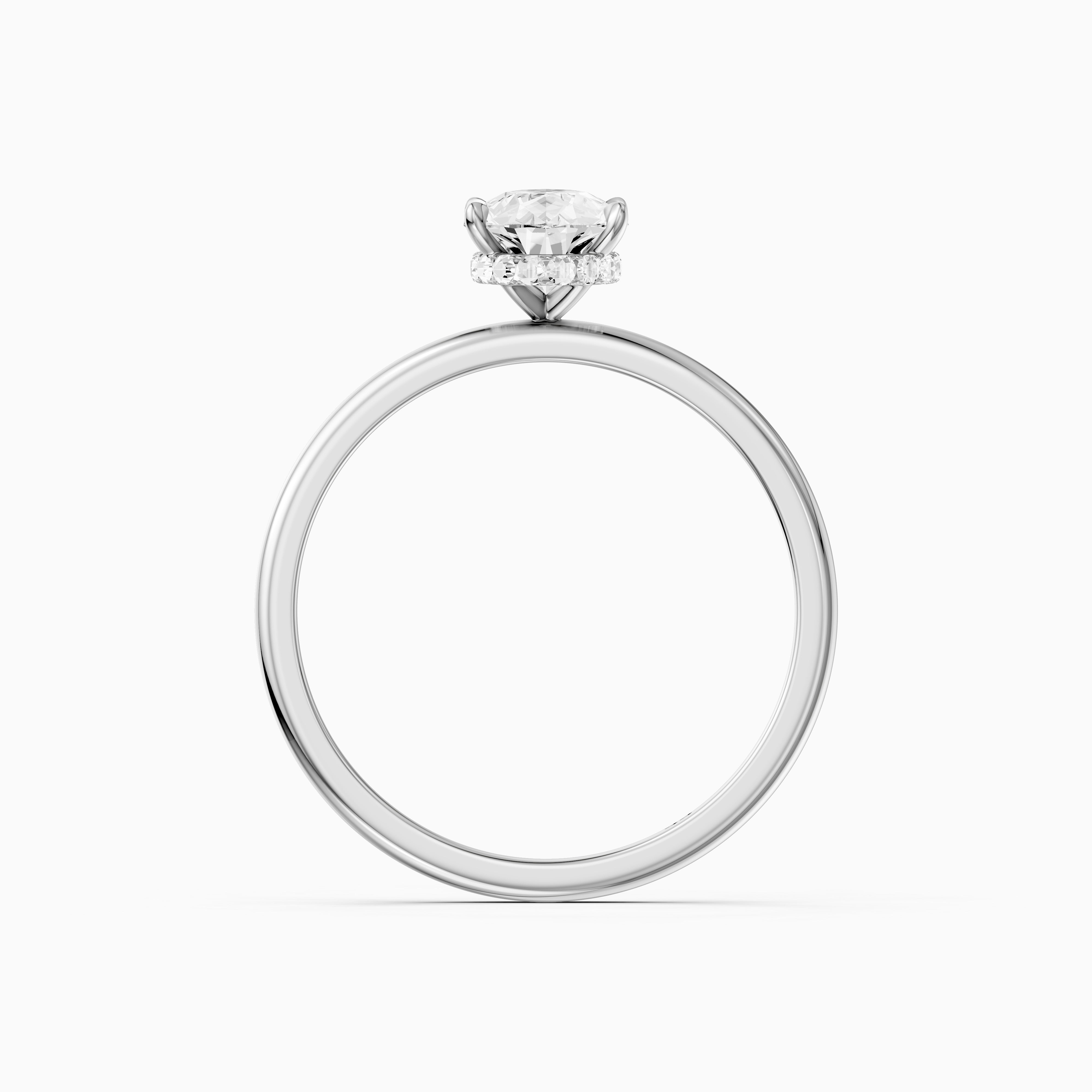 Kadira 5 Prong Pear Cut Hidden Halo Moissanite Diamond Ring