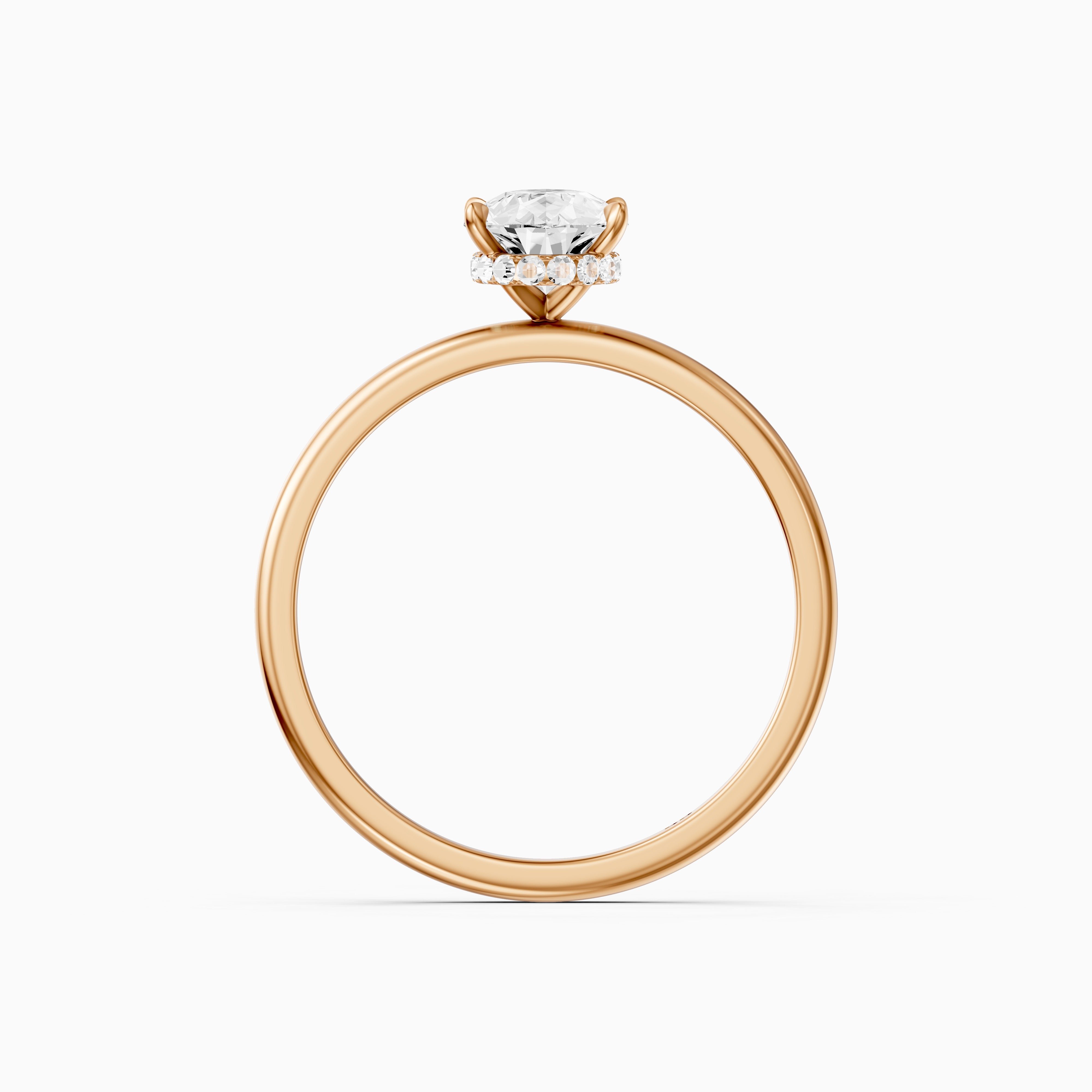 Kadira 5 Prong Pear Cut Hidden Halo Moissanite Diamond Ring