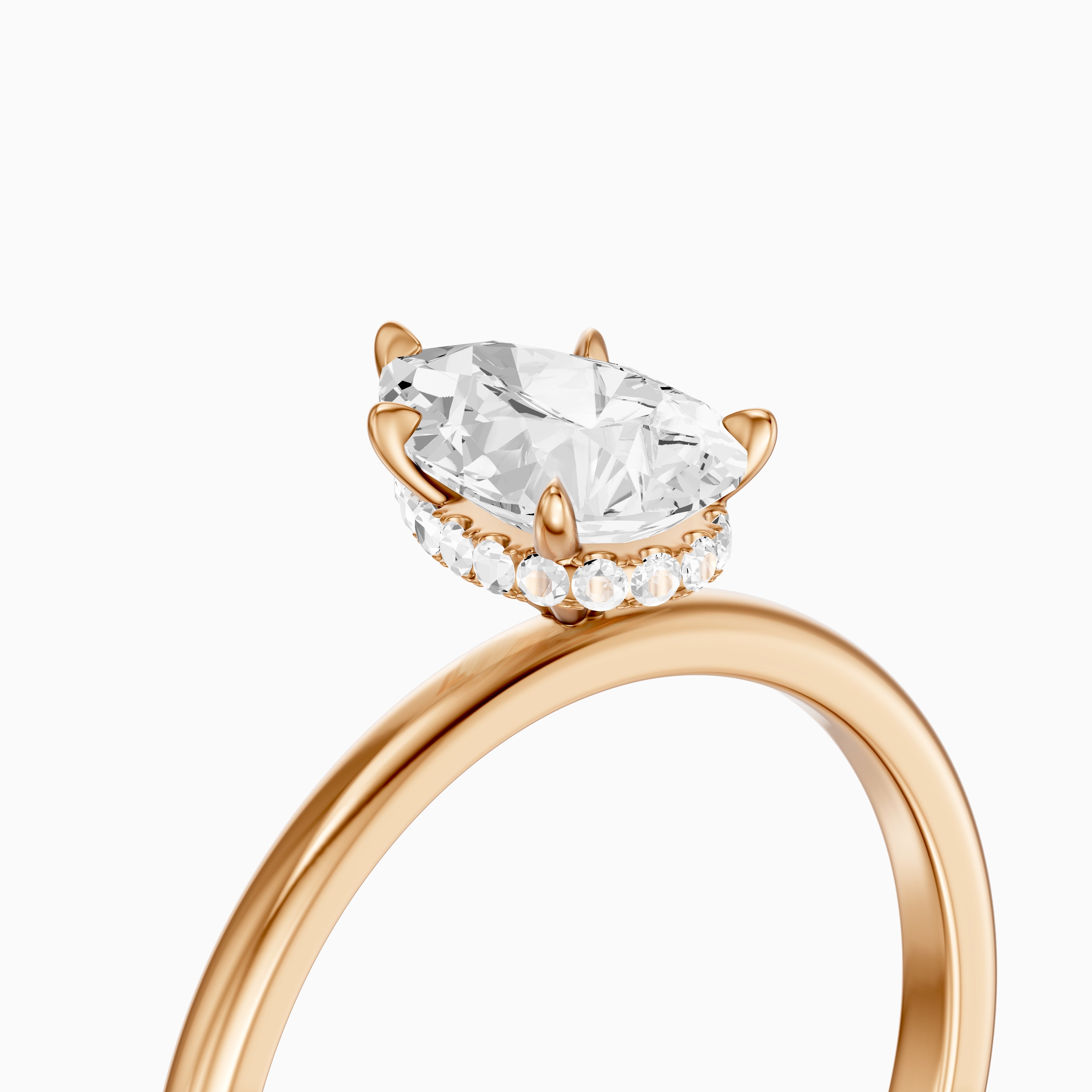 Kadira 5 Prong Pear Cut Hidden Halo Moissanite Diamond Ring