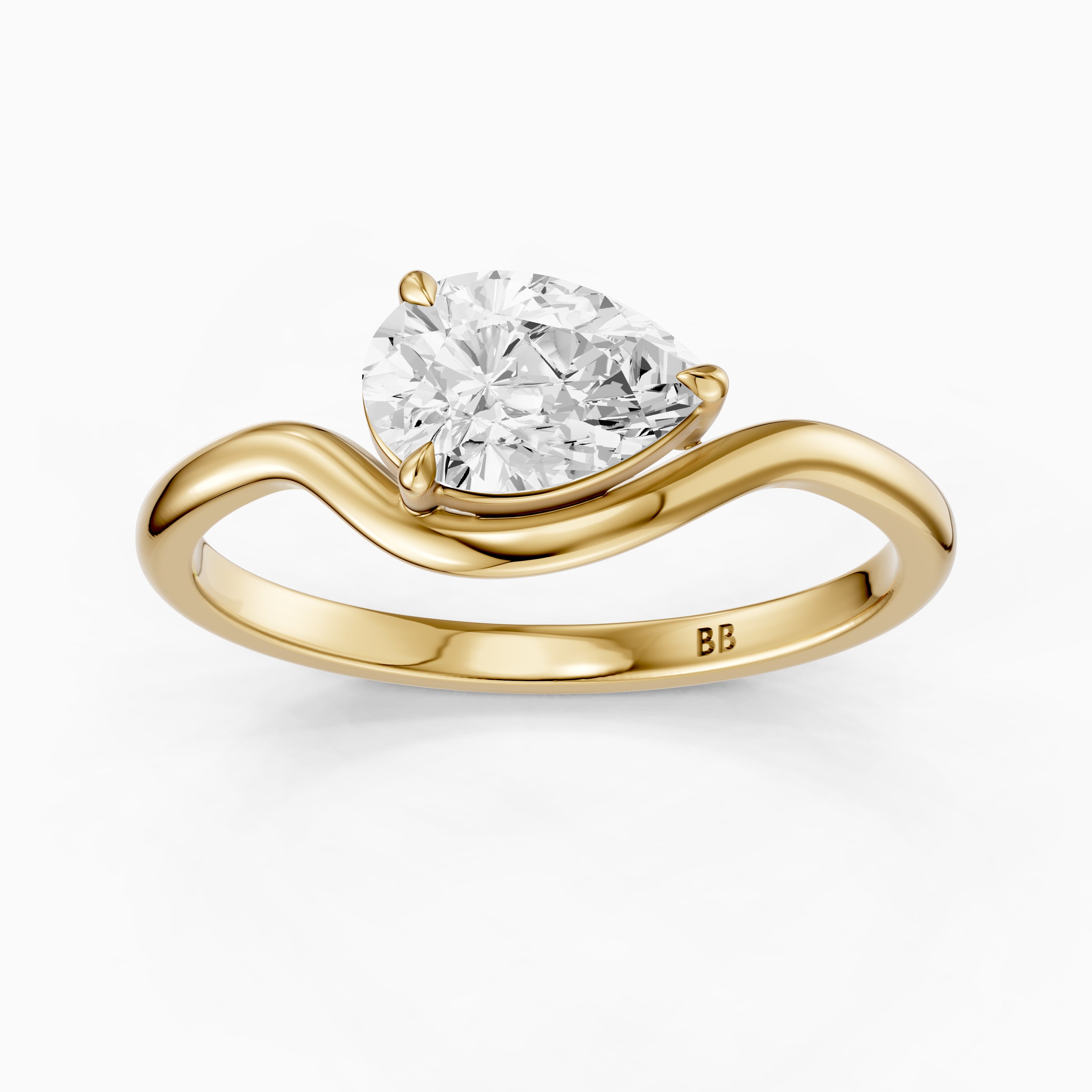 Kamila Pear Cut East West Lab Grown Diamond Ring