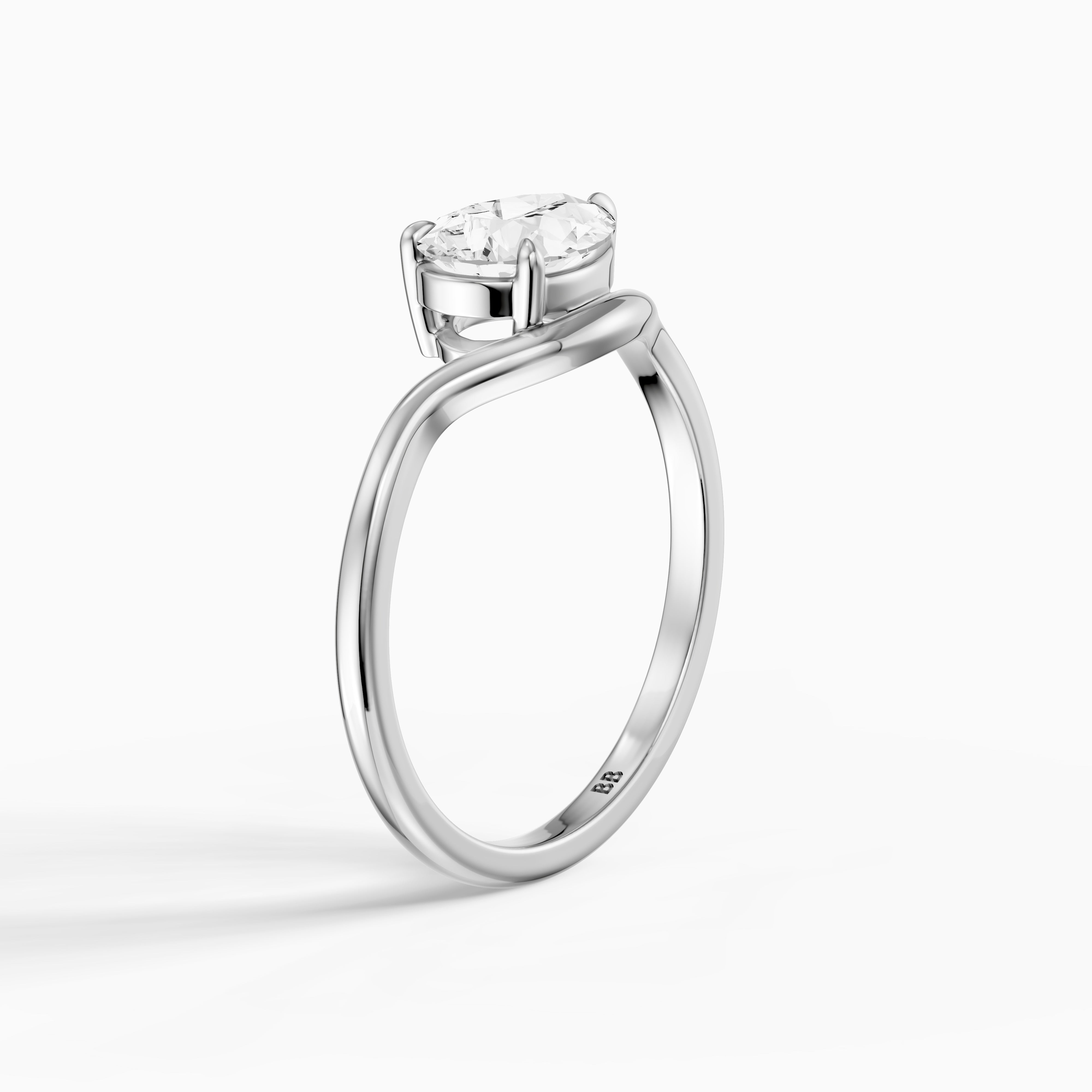 Kamila Pear Cut East West Moissanite Diamond Ring
