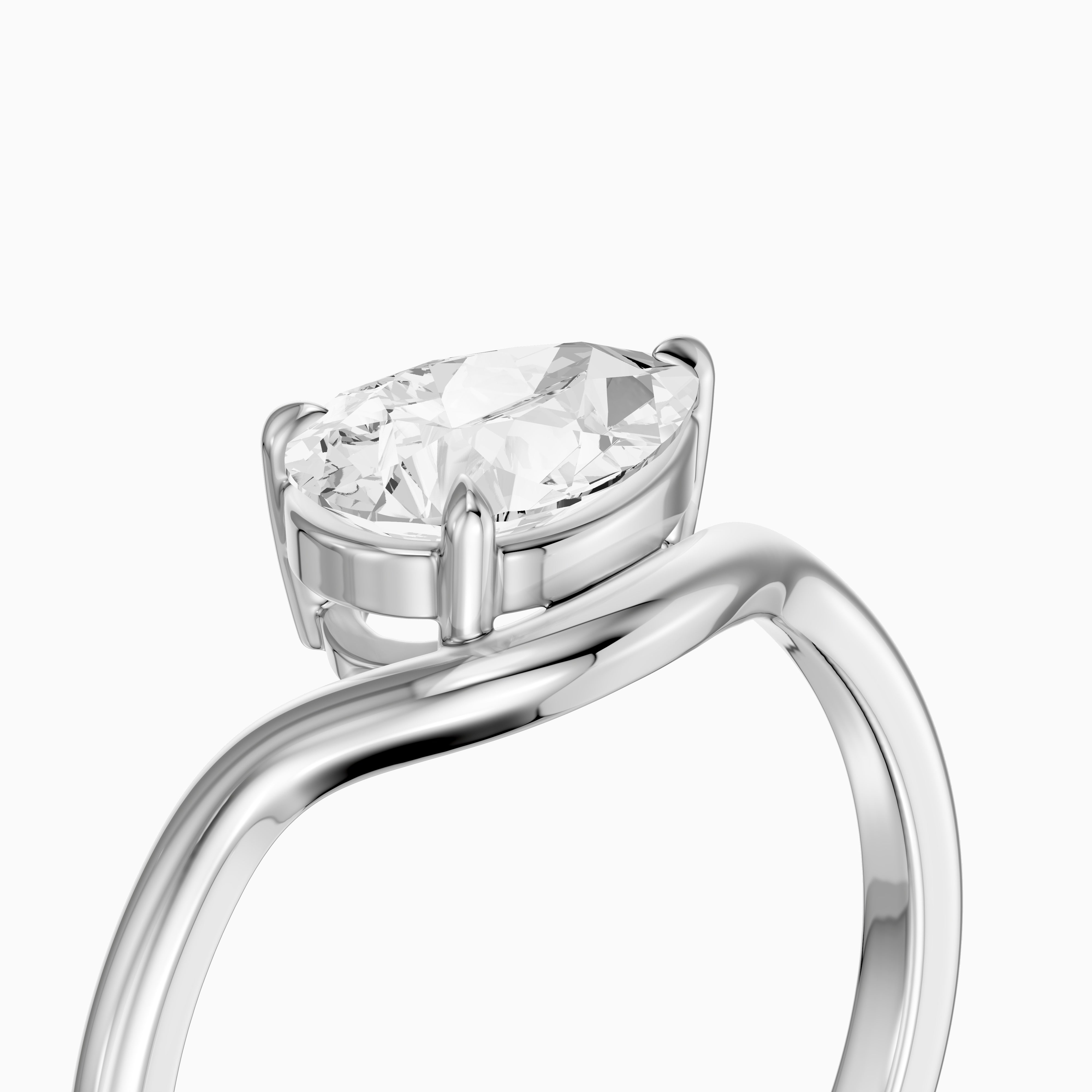 Kamila Pear Cut East West Moissanite Diamond Ring