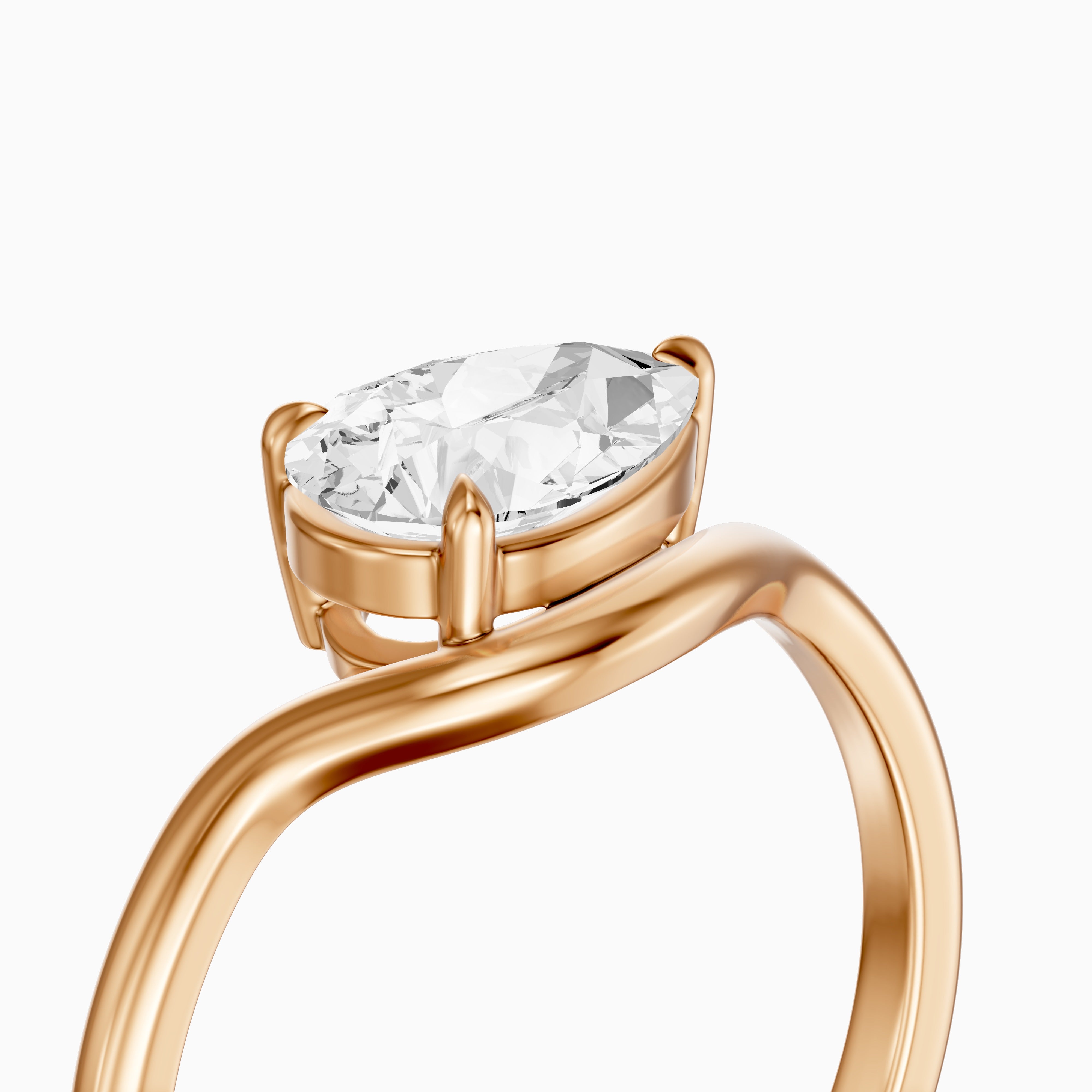 Kamila Pear Cut East West Moissanite Diamond Ring