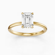 Sofia 4 Prong Emerald Cut Hidden Halo Lab Grown Diamond Ring