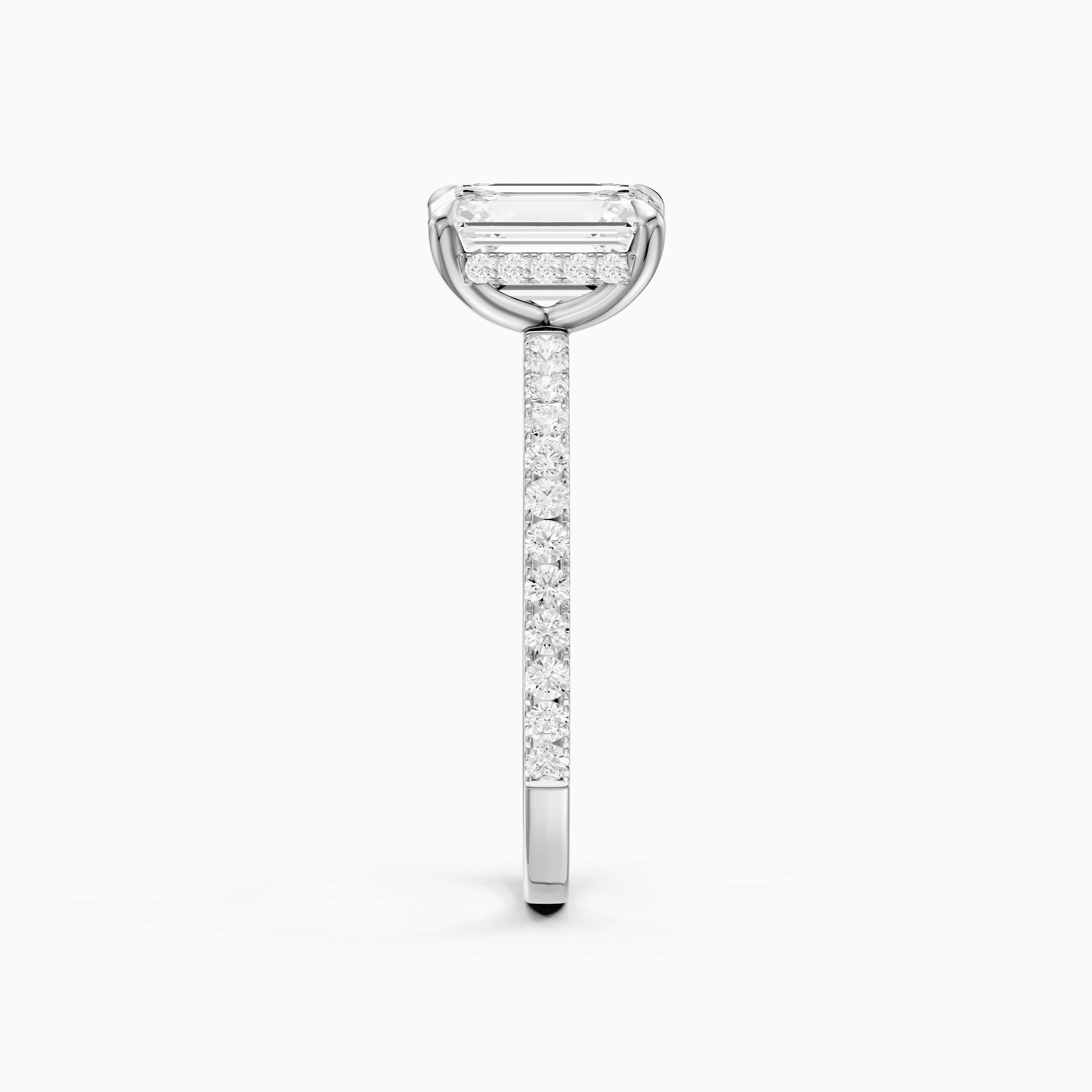 Kensie 4 Prong Emerald Cut Hidden Halo Pave Lab Grown Diamond Ring