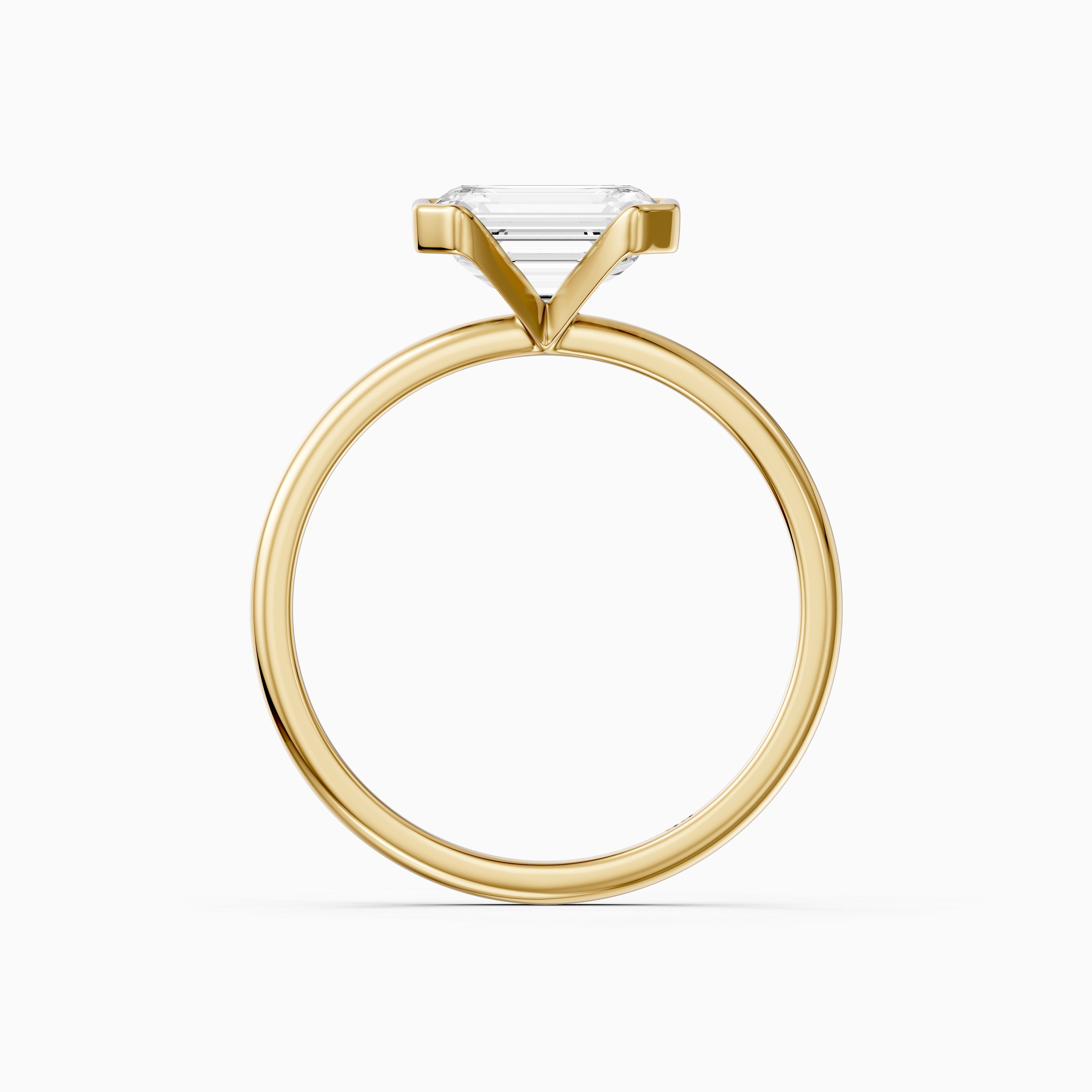 Kierra Emerald Half Bezel East West Lab Grown Diamond Ring