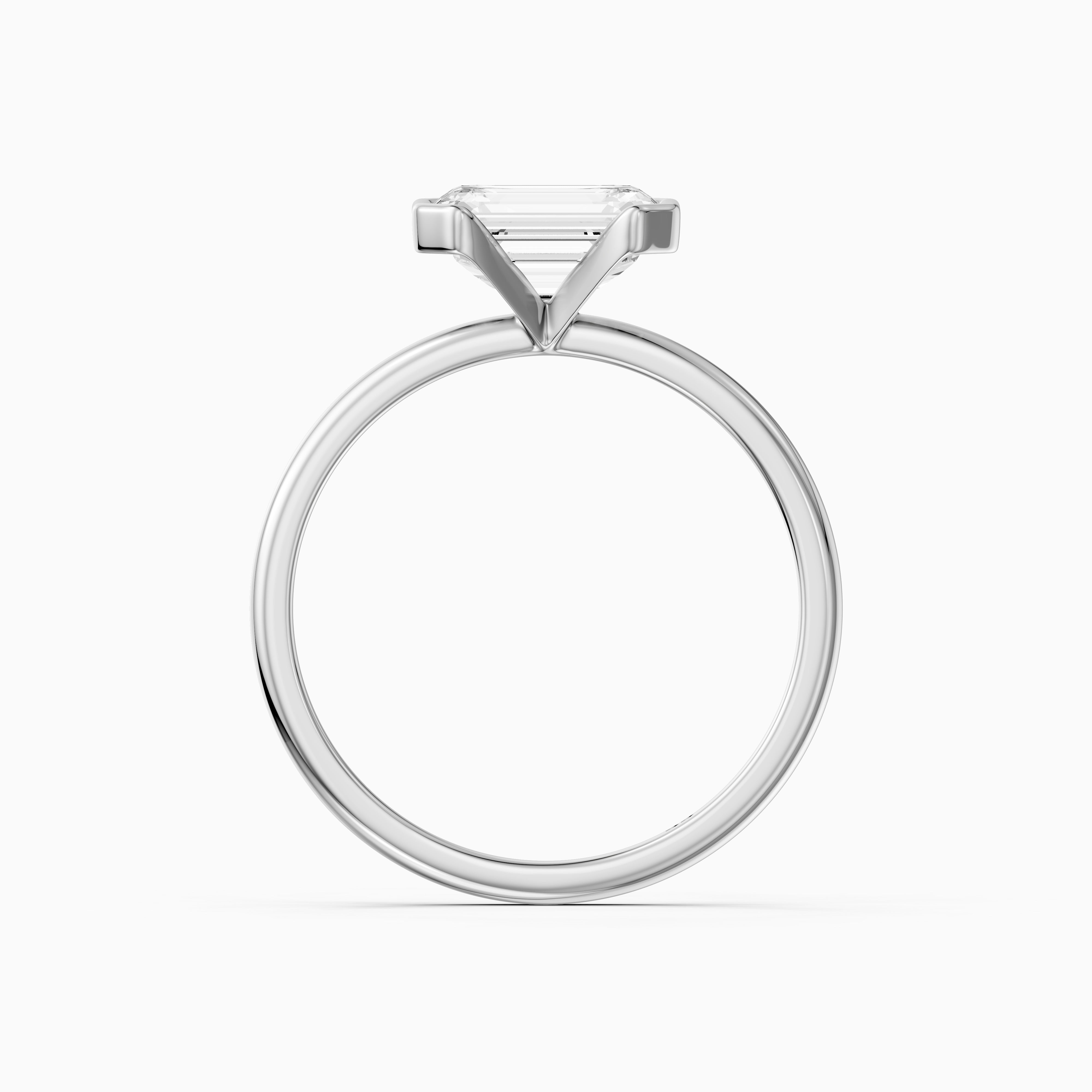 Kierra Emerald Half Bezel East West Lab Grown Diamond Ring
