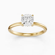Lanaya 4 Prong Cushion Cut Hidden Halo Lab Grown Diamond Ring