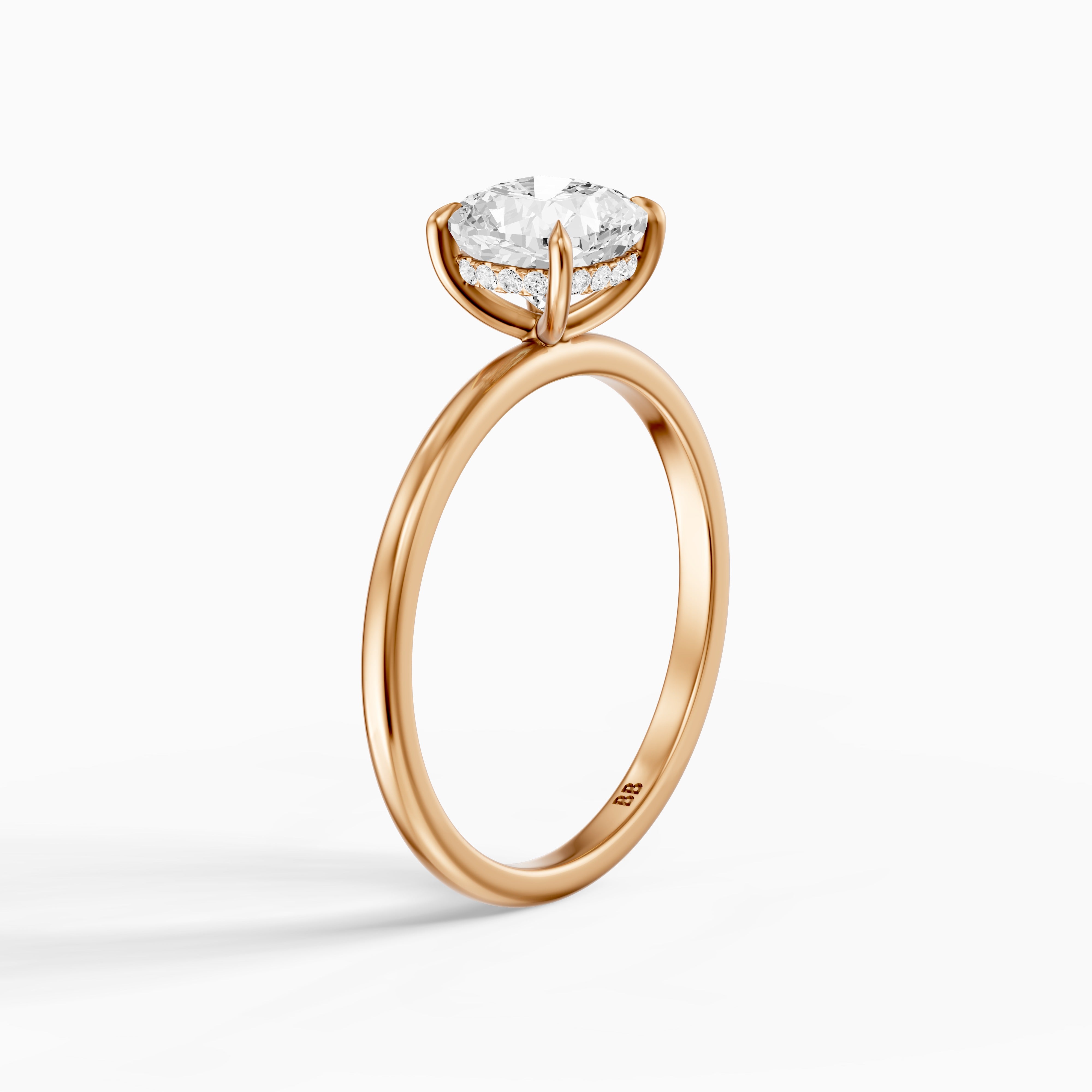Lanaya 4 Prong Cushion Cut Hidden Halo Moissanite Diamond Ring