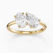 Lianne Toi Et Moi Ring With Oval and Pear Two Stone Lab Grown Diamond