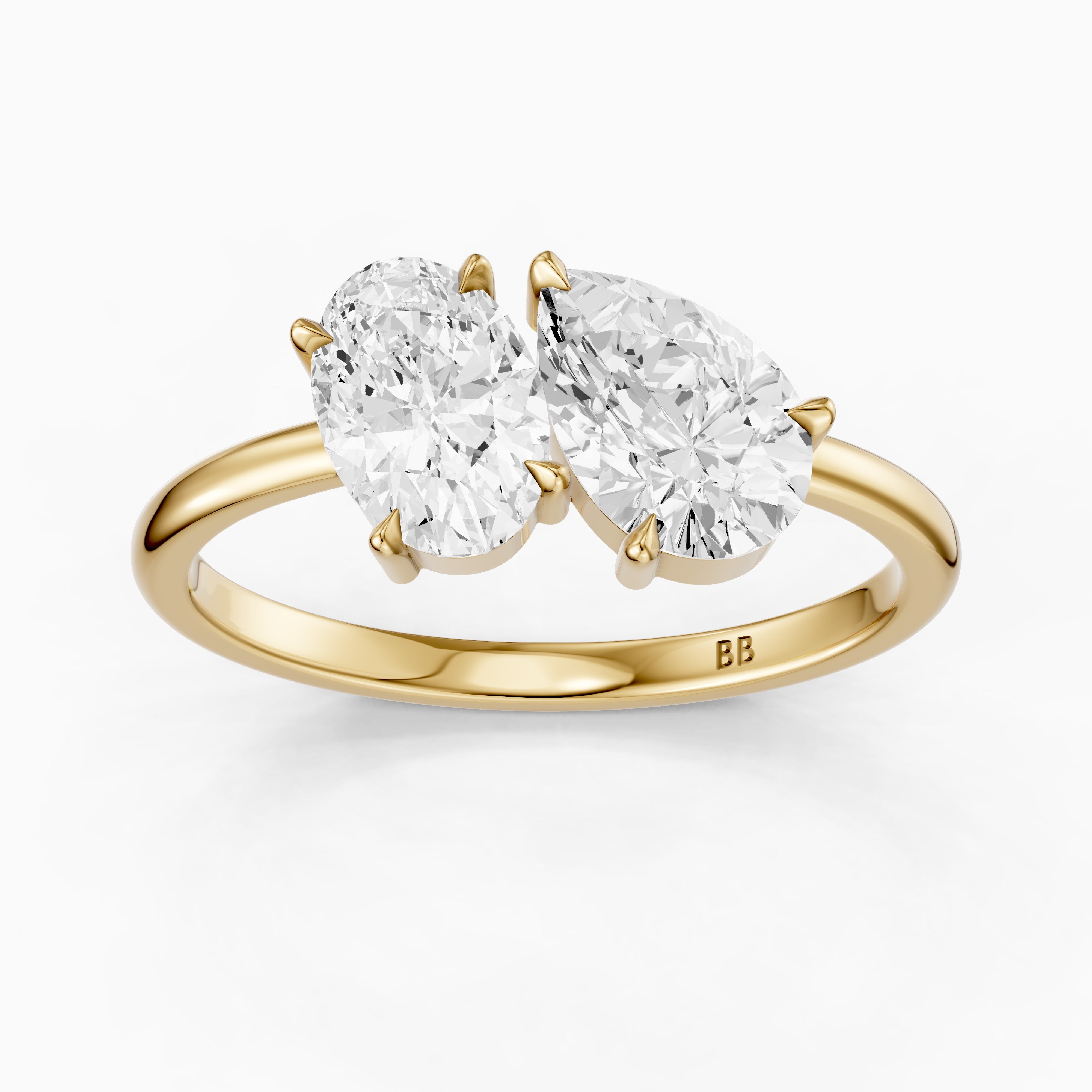 Lianne Toi Et Moi Ring With Oval and Pear Two Stone Lab Grown Diamond