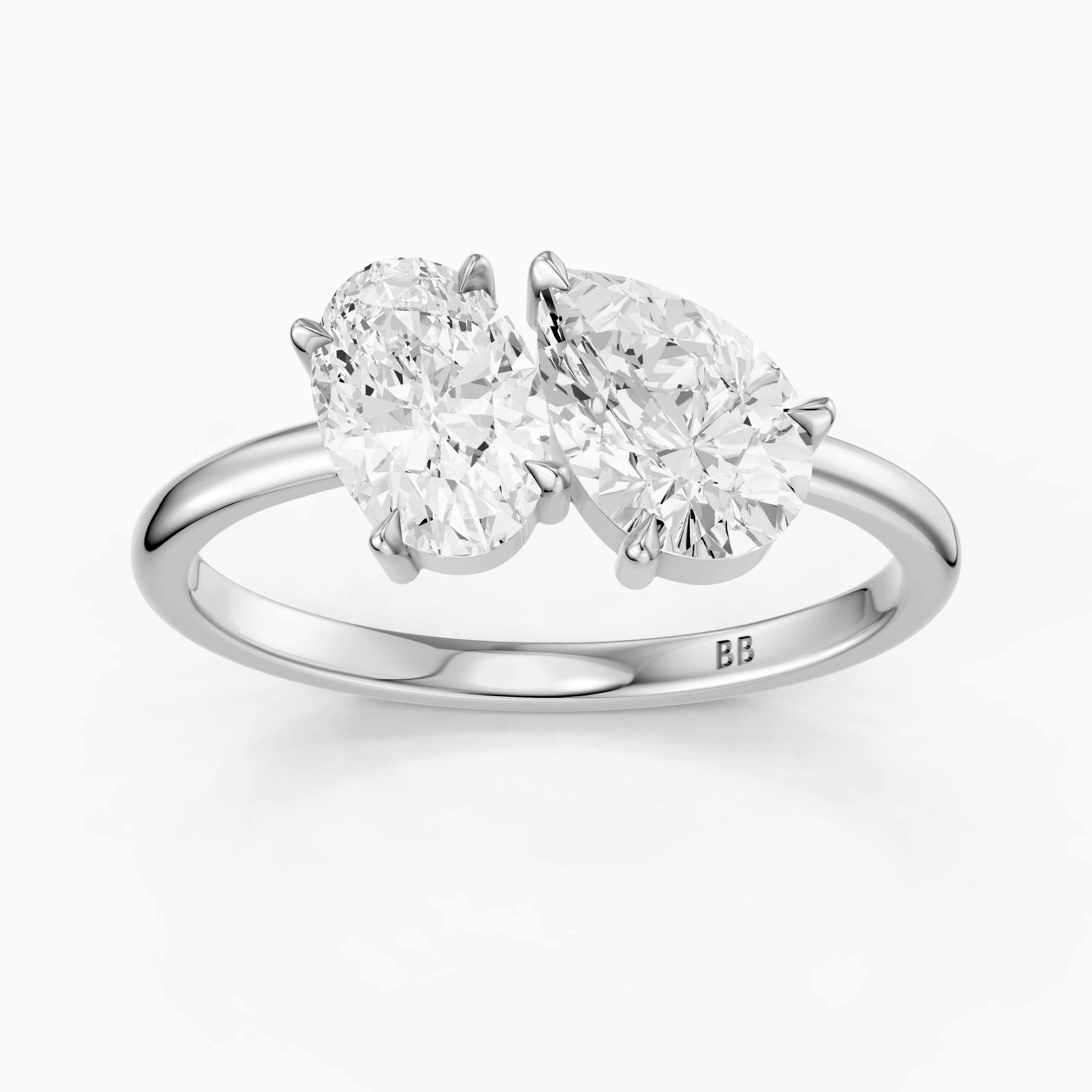 Lianne Toi Et Moi Ring With Oval and Pear Two Stone Lab Grown Diamond