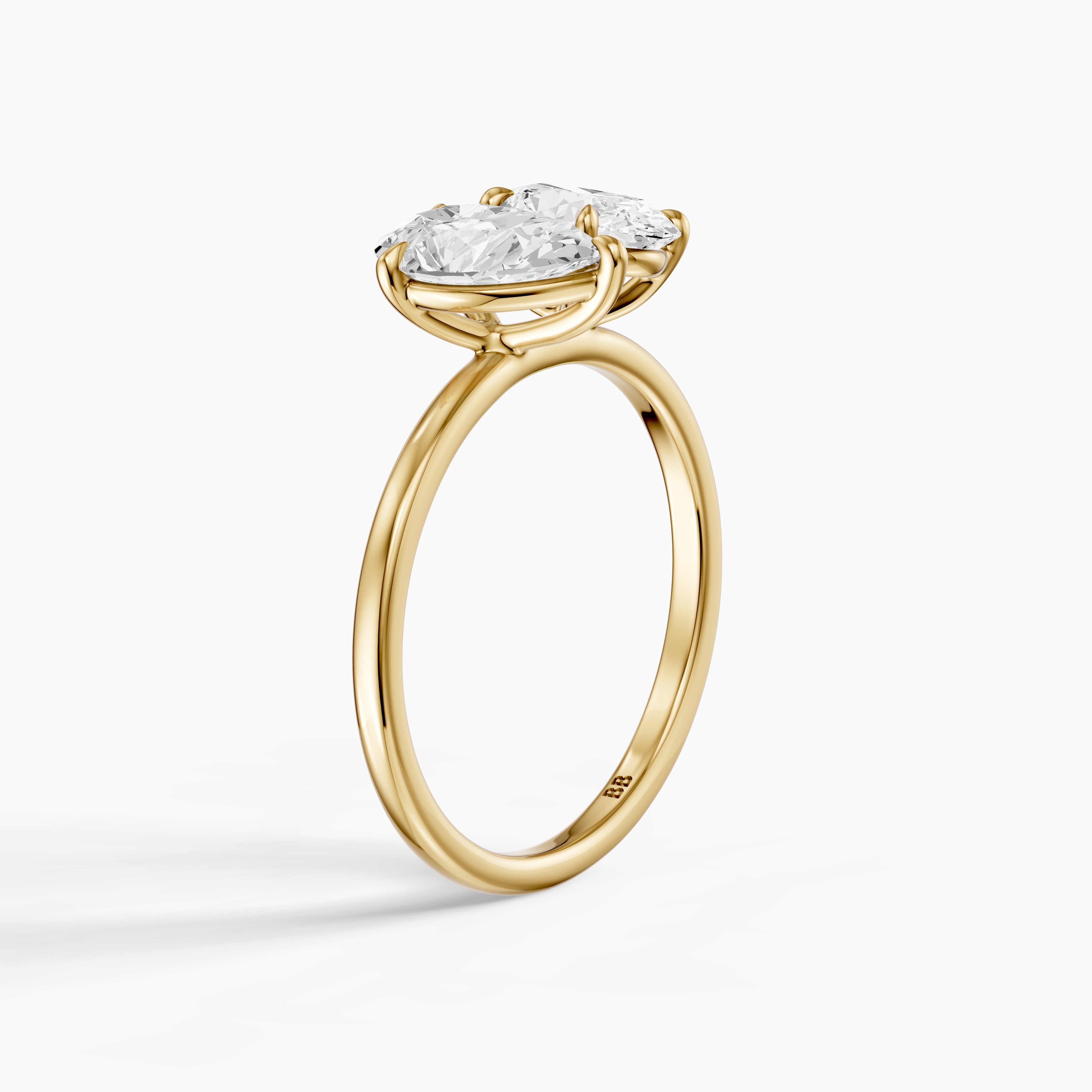 Lilian Toi Et Moi Ring With Pear and Oval Two Stone Lab Grown Diamond