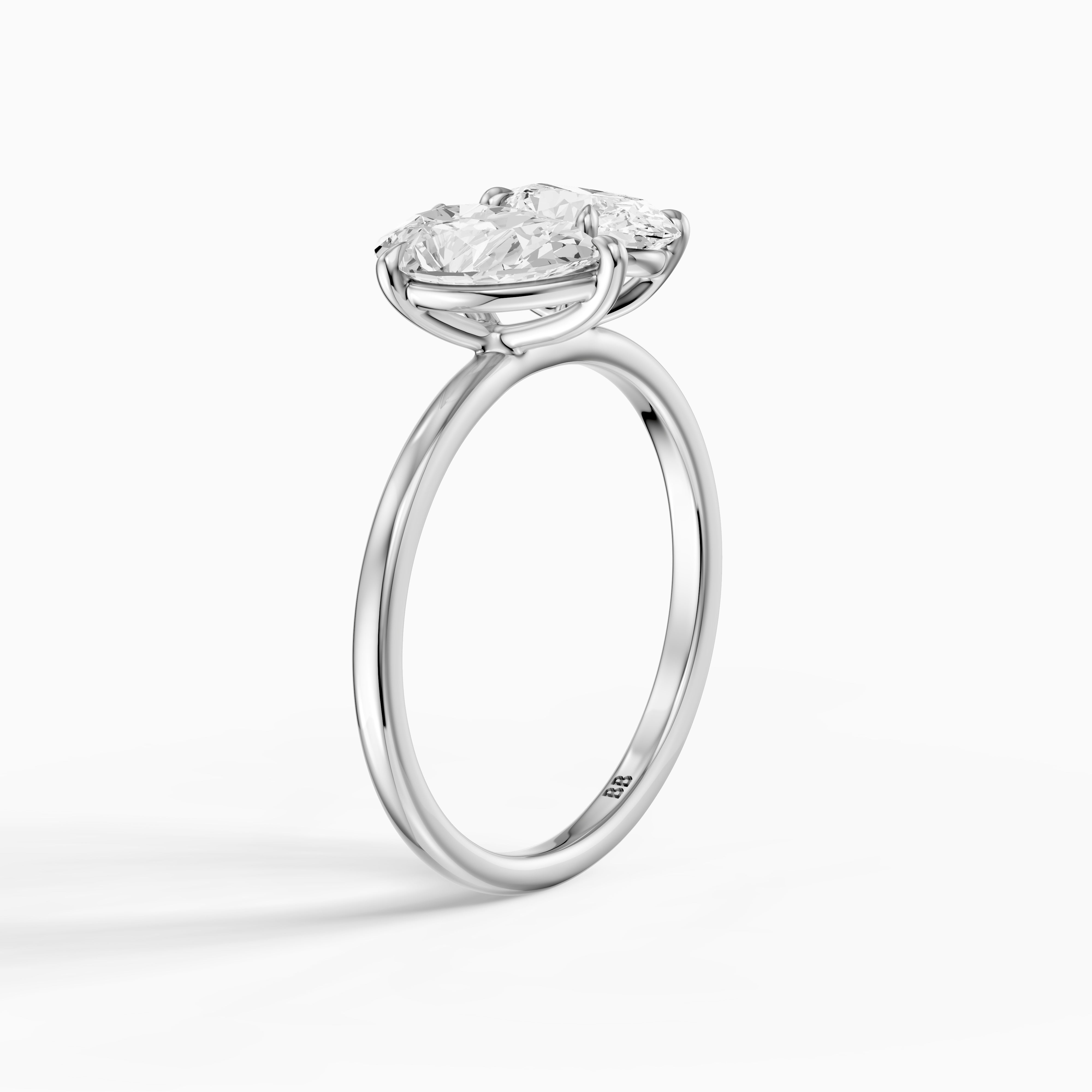 Lilian Toi Et Moi Ring With Pear and Oval Two Stone Lab Grown Diamond