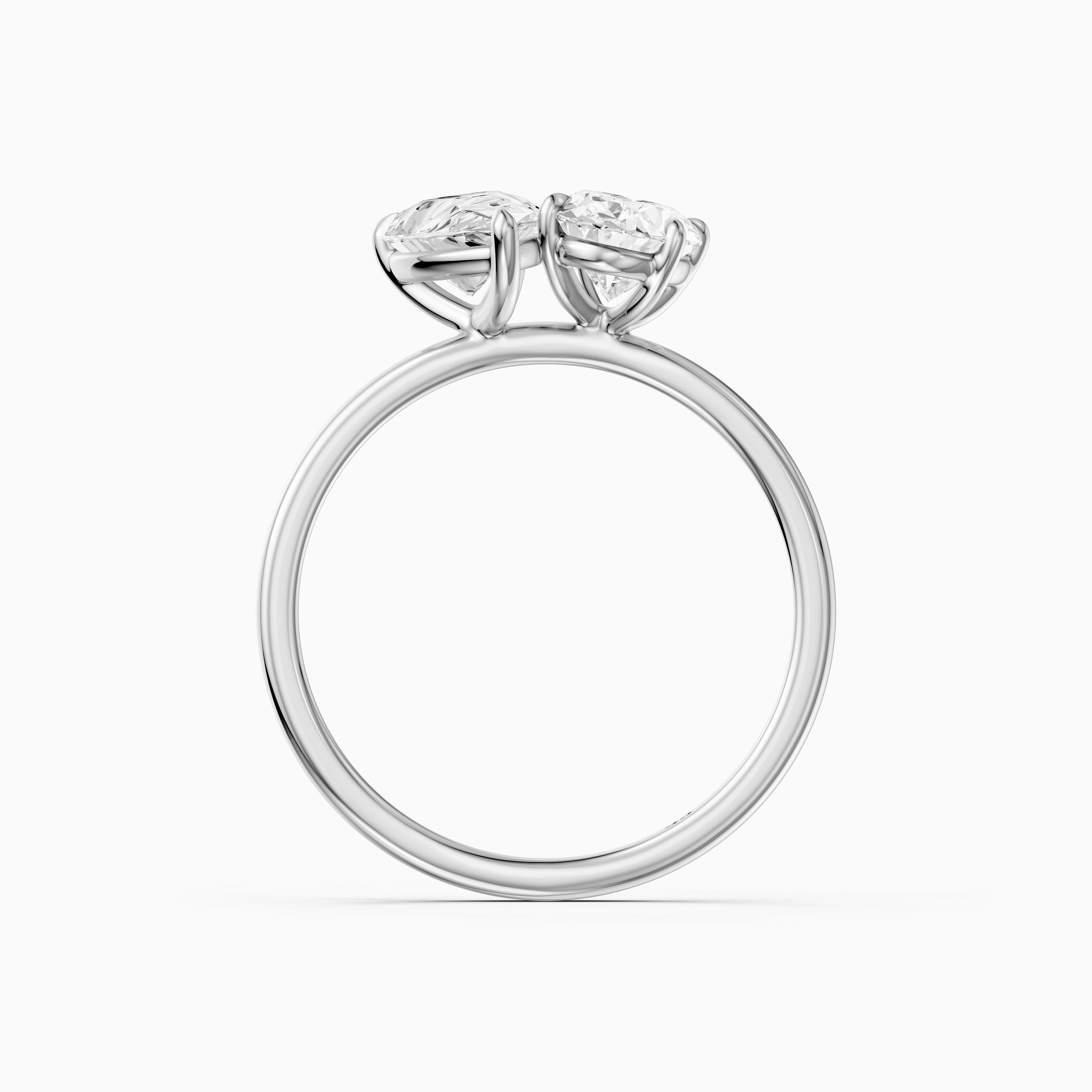 Lilian Toi Et Moi Ring With Pear and Oval Two Stone Lab Grown Diamond