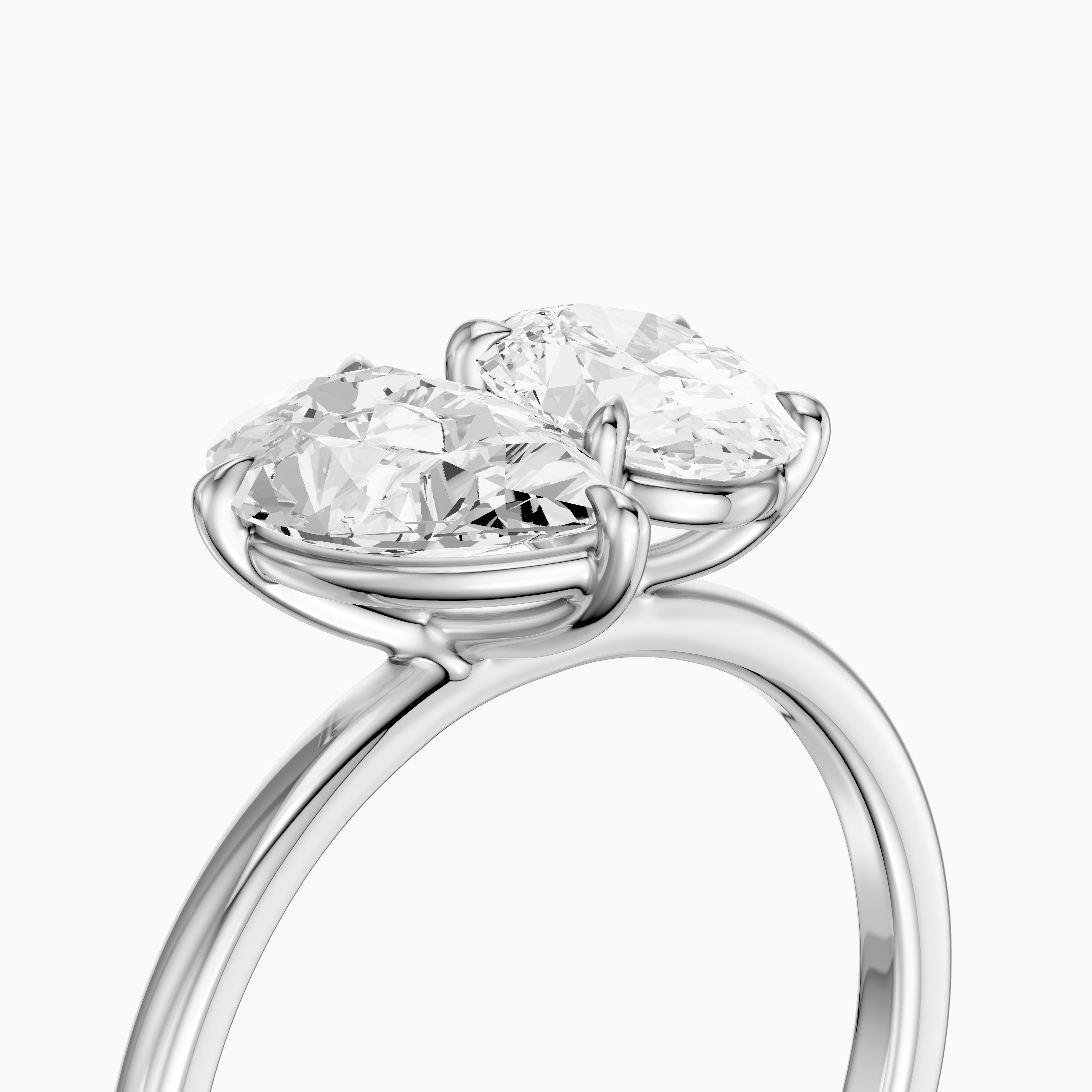 Lilian Toi Et Moi Ring With Pear and Oval Two Stone Lab Grown Diamond