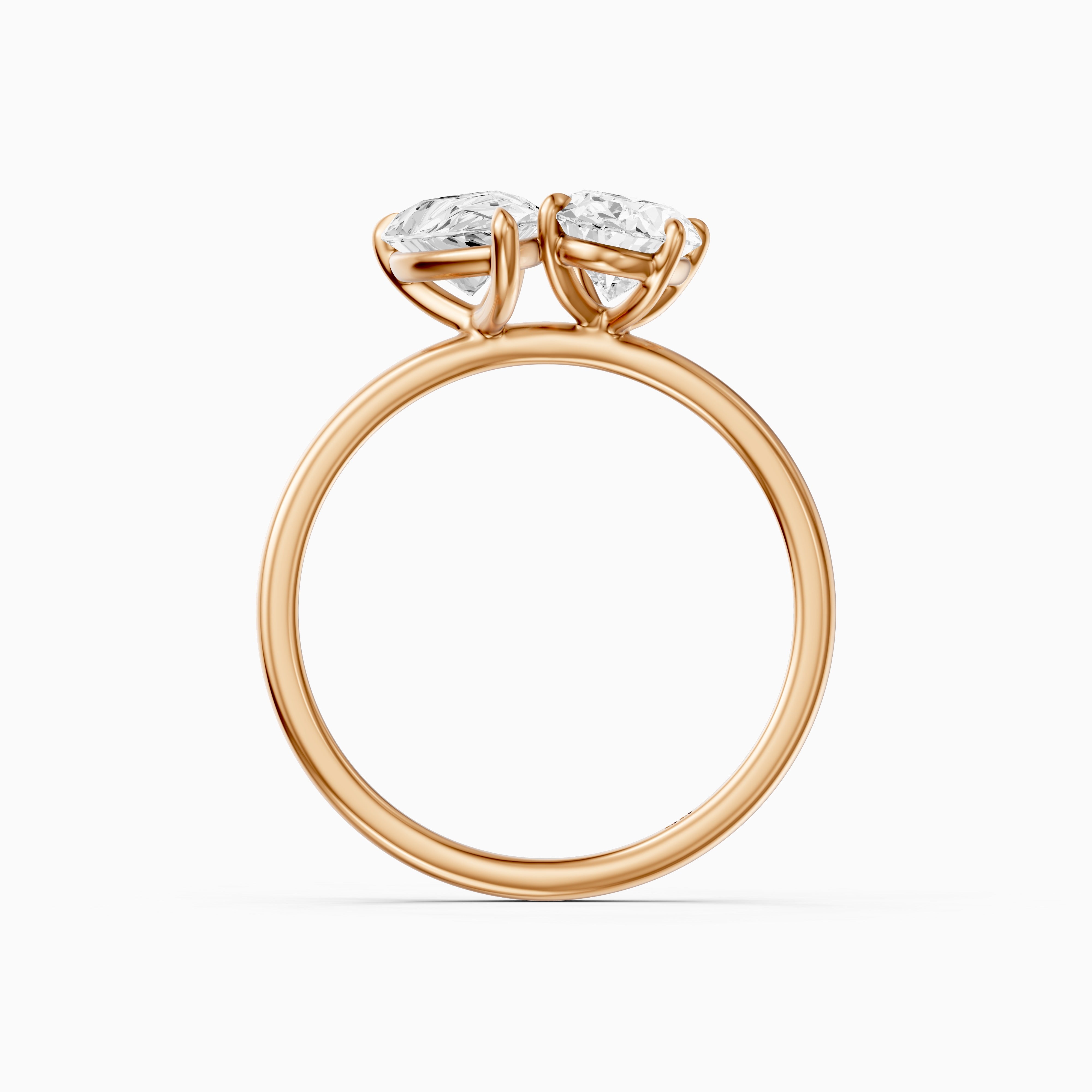 Lilian Toi Et Moi Ring With Pear and Oval Two Stone Lab Grown Diamond