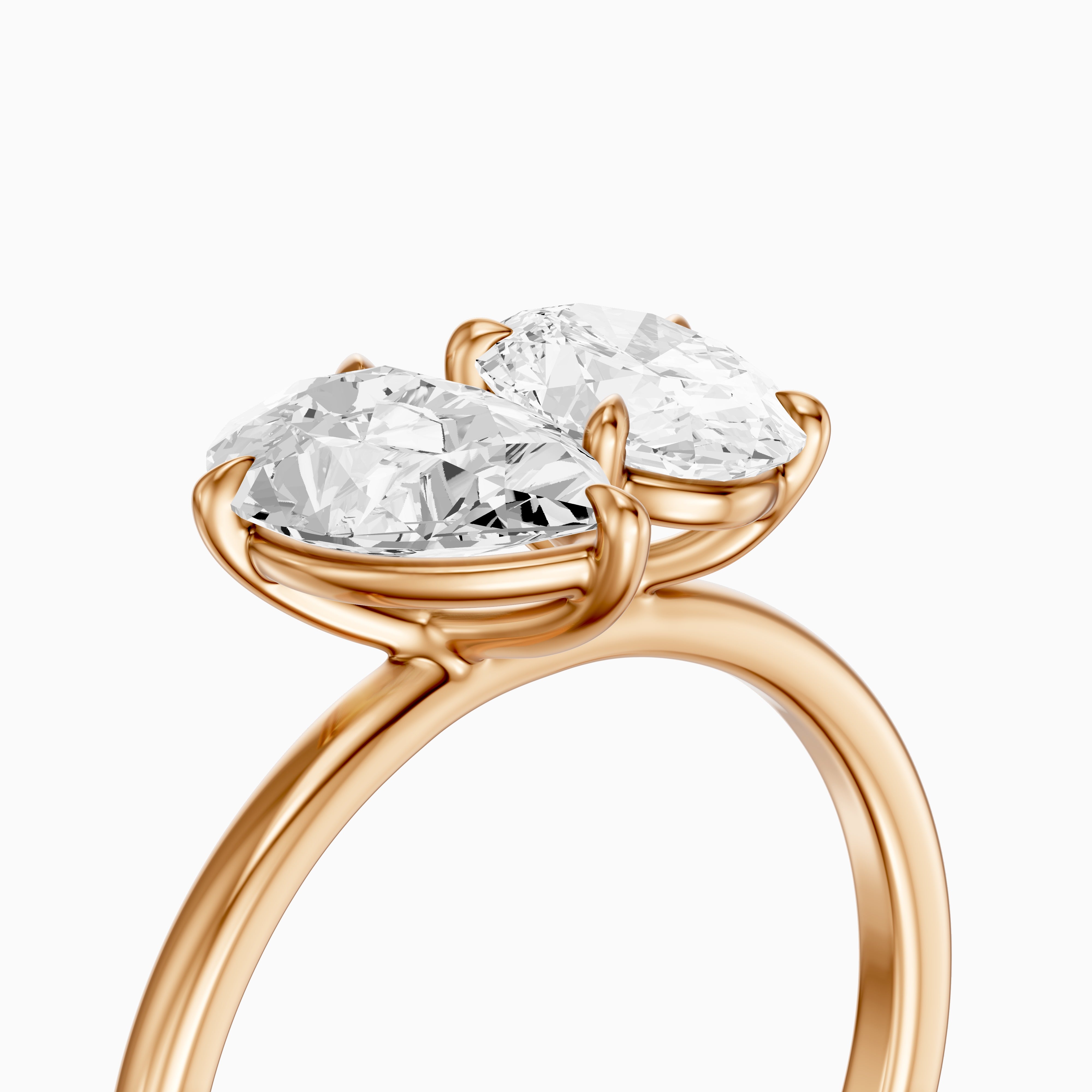 Lilian Toi Et Moi Ring With Pear and Oval Two Stone Lab Grown Diamond